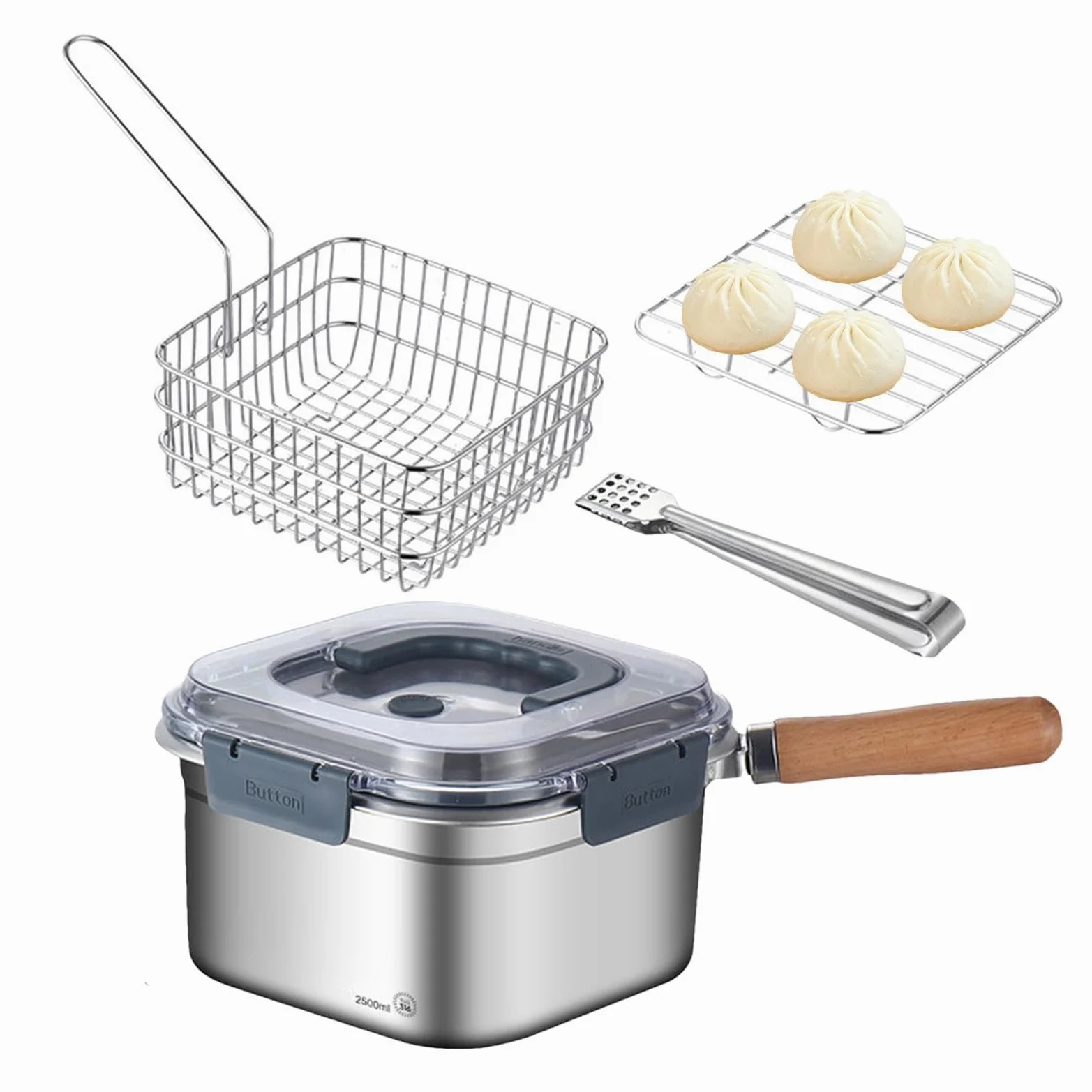Juego de utensilios de cocina para camping, juego de ollas de camping | equipo de cocina de acero inoxidable, equipo de cocina de camping fresco, olla multifuncional con estante para cocinar al vap