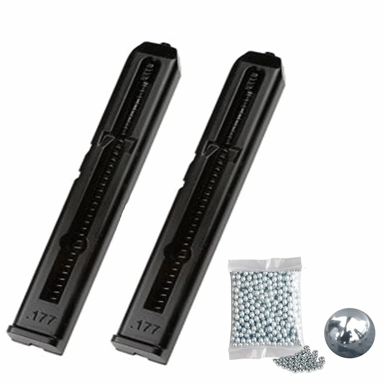 Gamo RD 1911 Blowback Cargador para Pistola de balines Calibre 4,5mm + Bolas de Acero BB's (2 Cargadores)