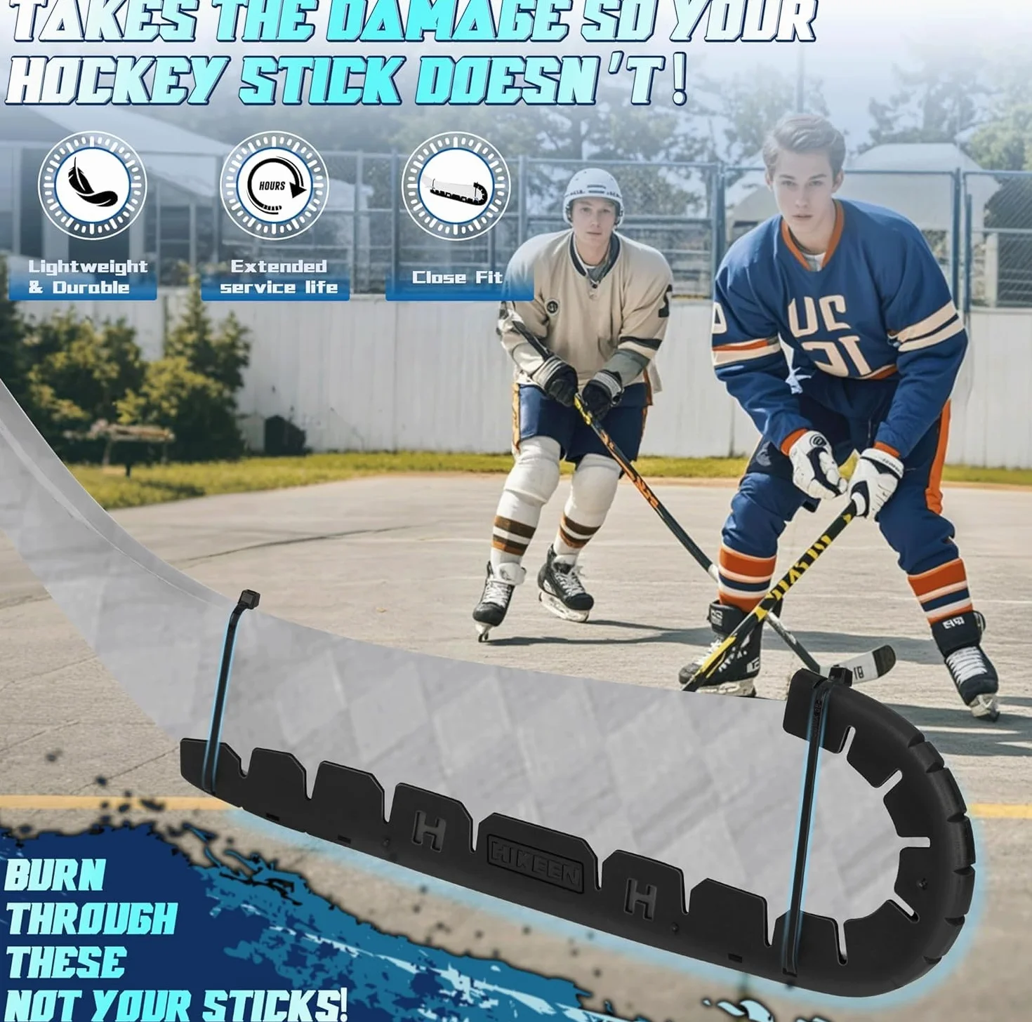 BOOSTEADY Protector de hoja con 25 lazos envolventes, protector de hoja de hockey resistente al desgaste para entrenamiento fuera del hielo, hockey callejero, hockey sobre hielo universal, apto para