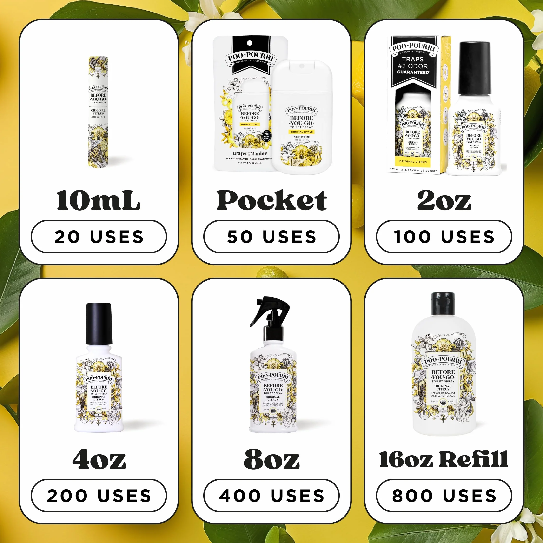 Poo-Pourri Before-You-go Spray De Inodoro 100% Natural Aceites Esenciales Original Citrus 59 ml