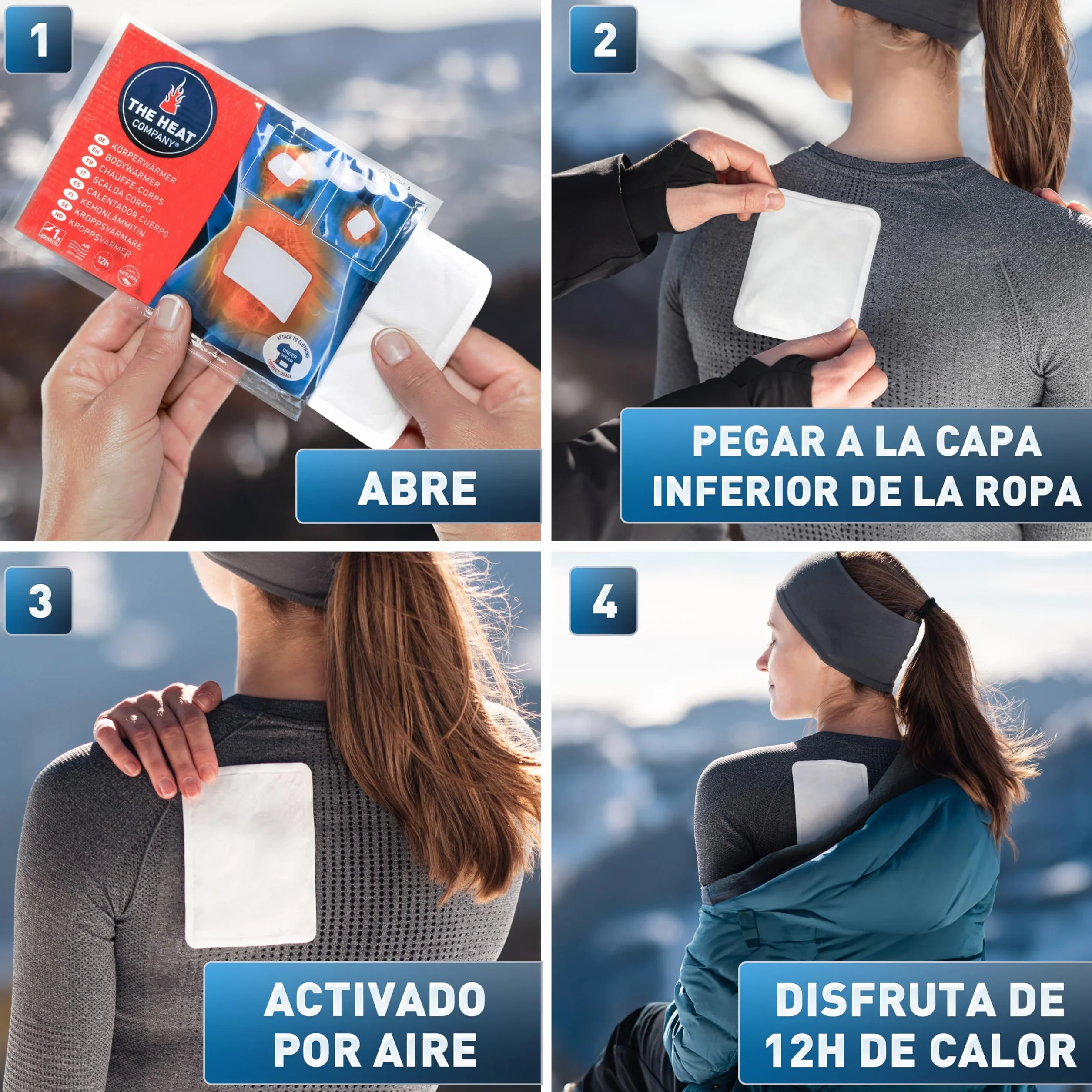 THE HEAT COMPANY Calentador Cuerpo 10 Piezas Adhesivo Espalda Cuello Calor 12 Horas Activado por Aire