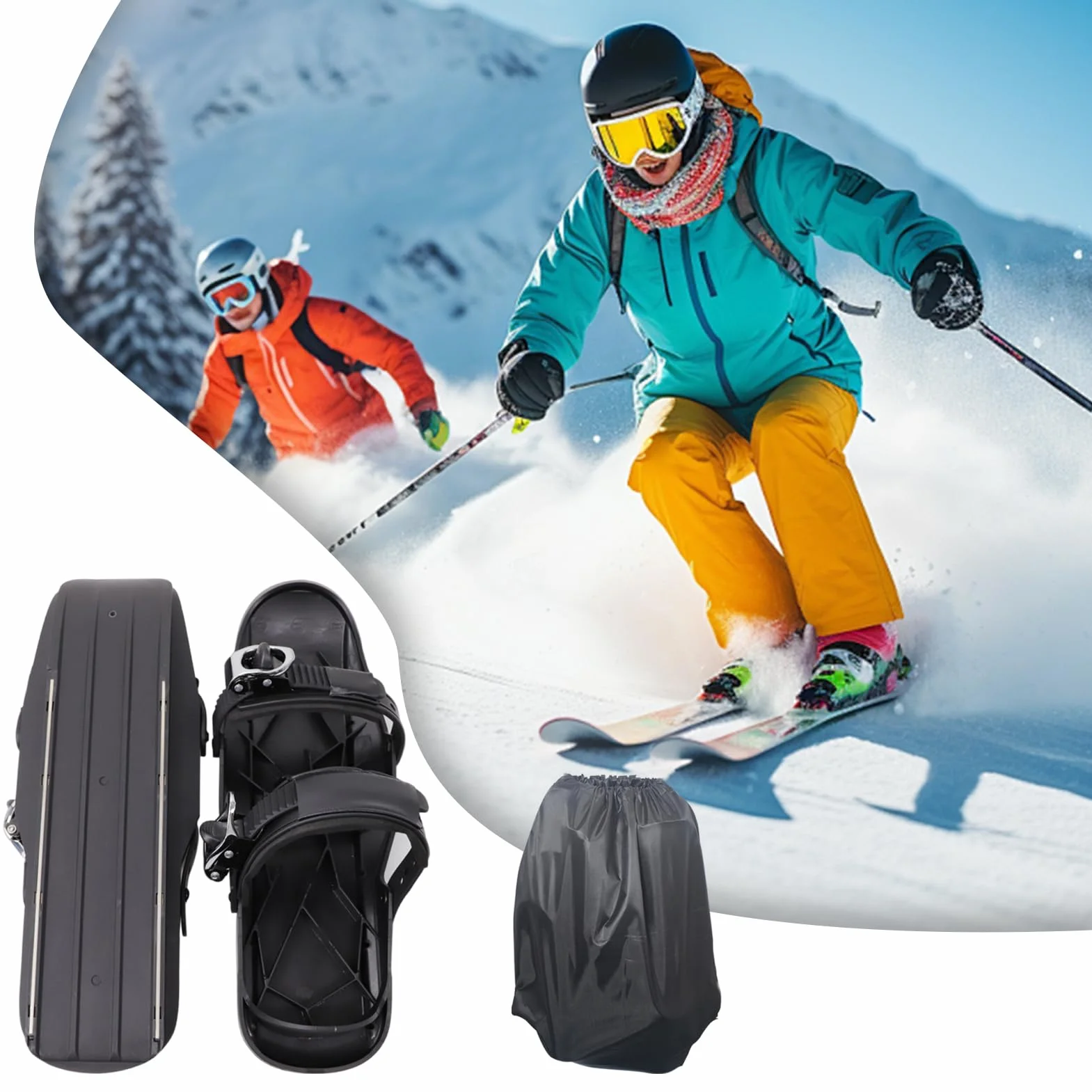Patines de esquí para adultos, zapatos de esquí cortos de invierno para exteriores, raquetas de nieve antideslizantes para principiantes, viajes, adultos, profesionales, hombres, atletas, actividades