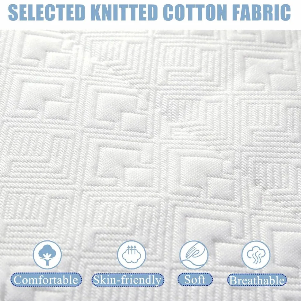Topper de Colchón de Espuma Viscoelástica con Orificio Antideslizante 4 cm, 70x185 cm, Blanco