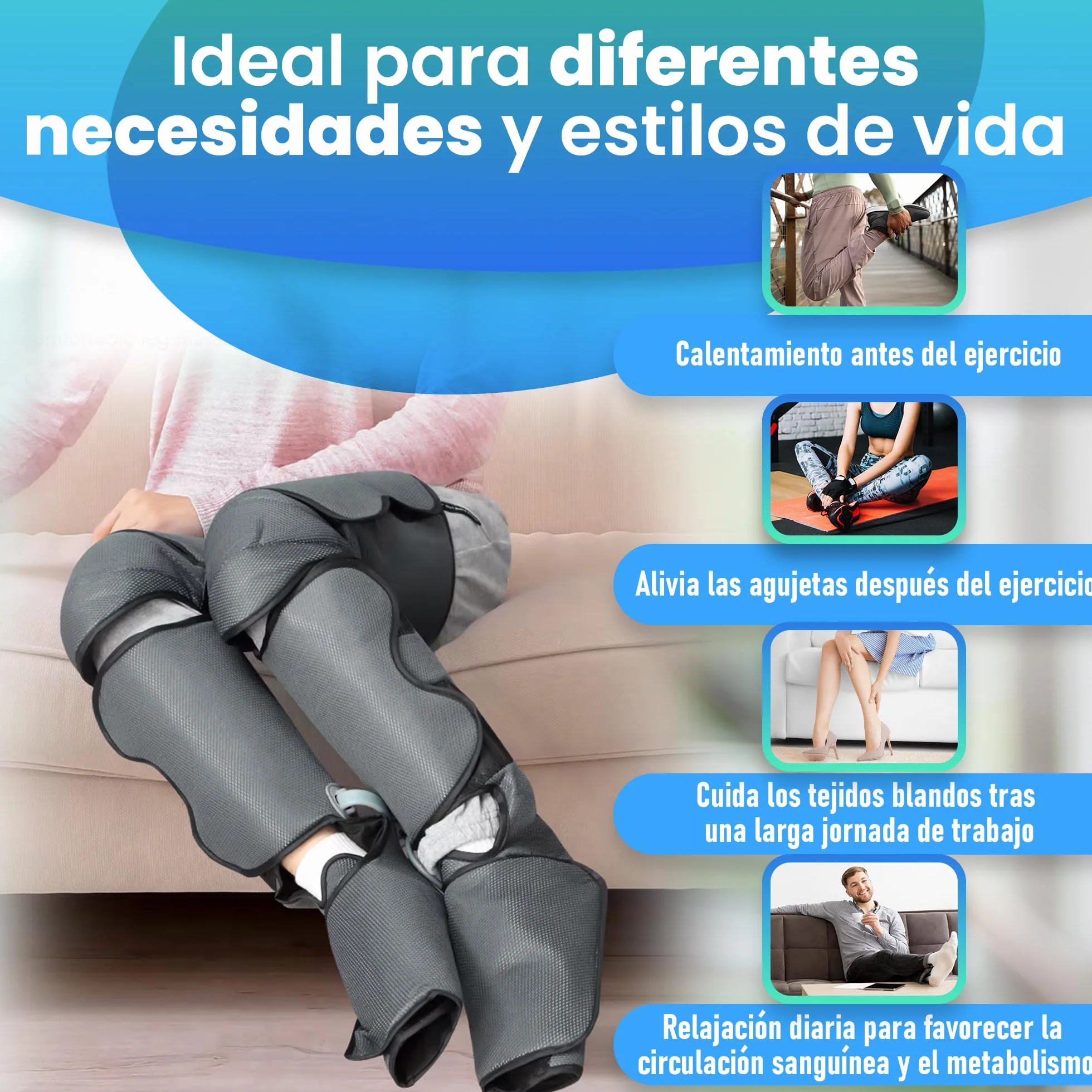 GreatDreams® Botas Presoterapia Masajeador de Piernas con Calor Mejora Circulación Sanguínea Drenaje Linfático