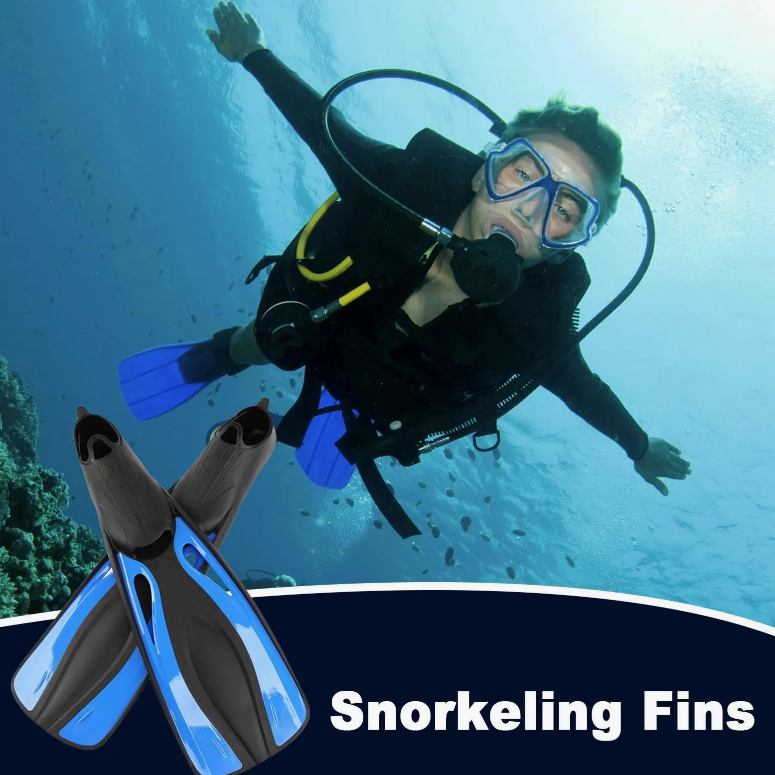 Aletas de natación para adultos, aletas de bolsillo para esnórquel de pie completo | 1 par de aletas ajustables para equipo de entrenamiento de buceo al aire libre para mujeres, hombres