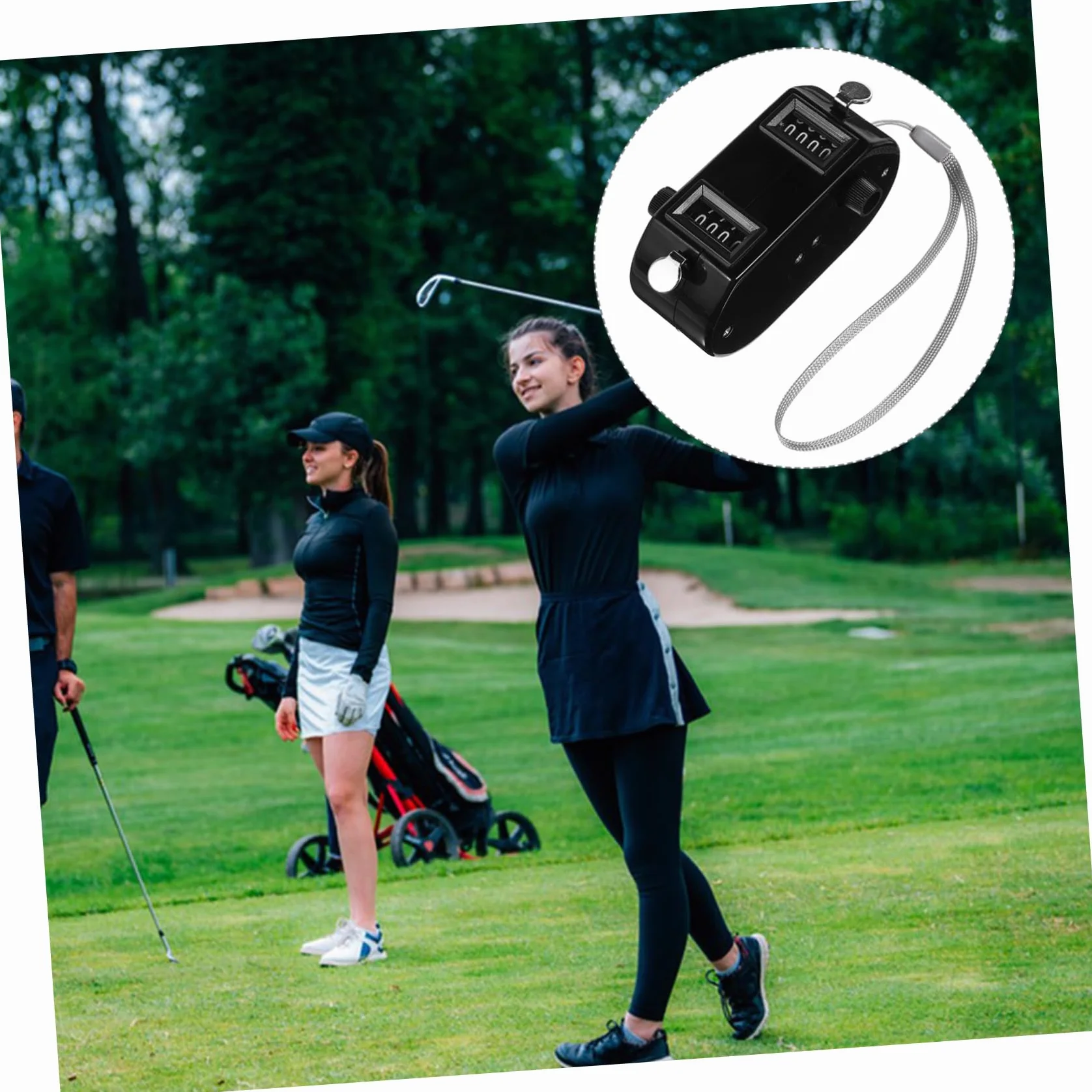Contador de mano doble con dos funciones de conteo, clicker mecánico portátil para béisbol, golf y eventos deportivos, compacto, duradero, números legibles, negro
