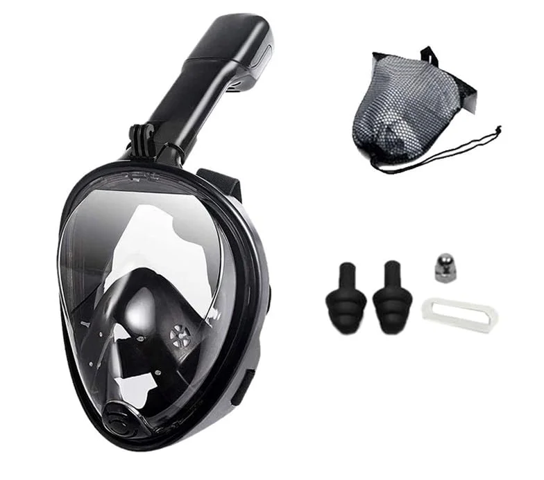 Máscara de snorkel panorámica Máscara de snorkel ajustable Máscara de buceo for snorkel for adultos Máscara de buceo con respiración libre Máscara de snorkel UV Antivaho Transpirable Visión clara Equi