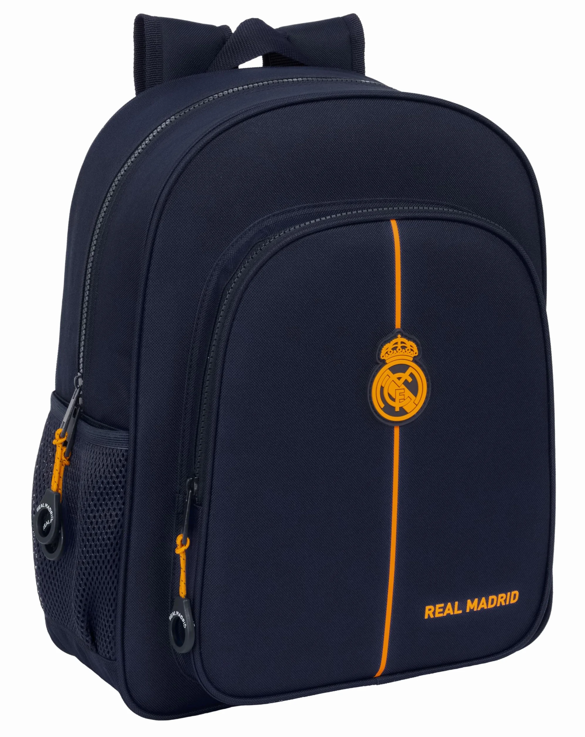 REAL MADRID 2ª EQUIPACIÓN 24/25 - Mochila Escolar Niño, Mochila Infantil, Adaptable a Carro, Ideal para Niños en Edad Escolar, Cómoda y Versátil, Calidad y Resistencia, 32x12x38 cm, Color Azul Marino