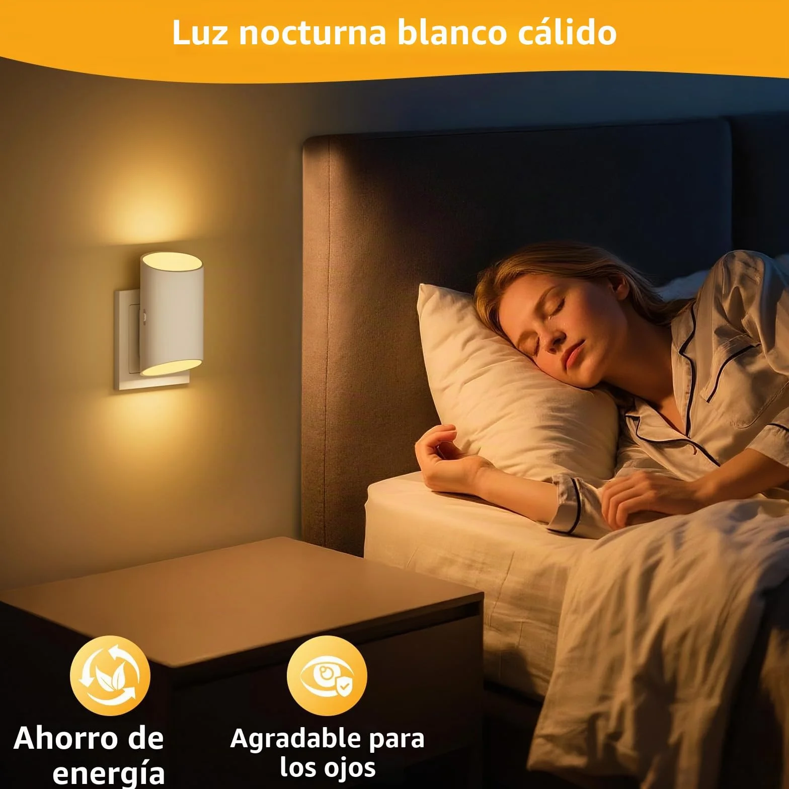 Luz Nocturna Infantil 2 Piezas con Sensor de Movimiento y Luz, 3000K Regulable 1-100 LM para Habitación de Niños