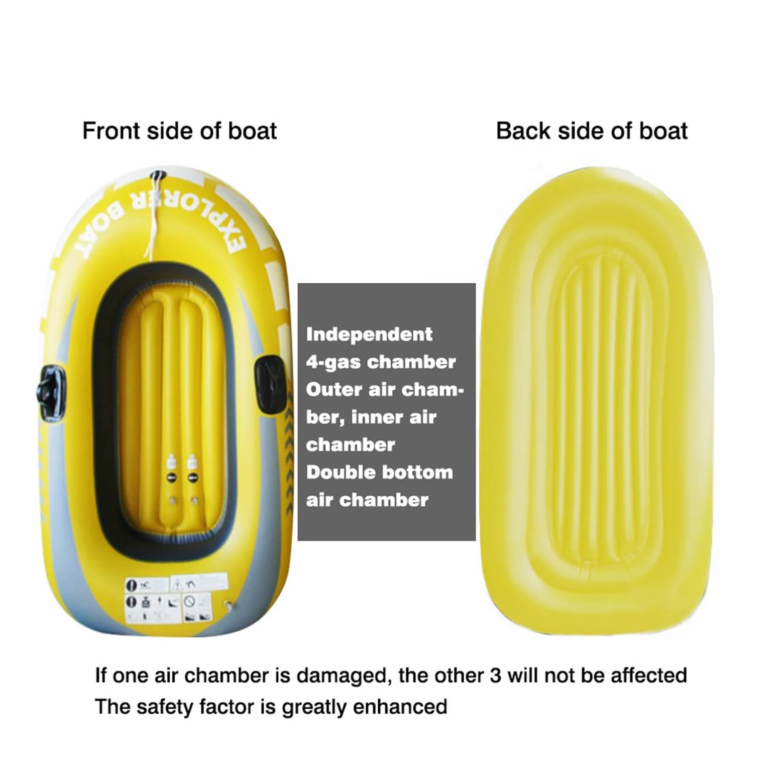 Barco inflable para adultos - kayak doble de PVC, balsa plegable portátil | Barco pesquero engrosado, barco inflable de 1 2 plazas para deportes acuáticos al aire libre Summer Lake River River Flo