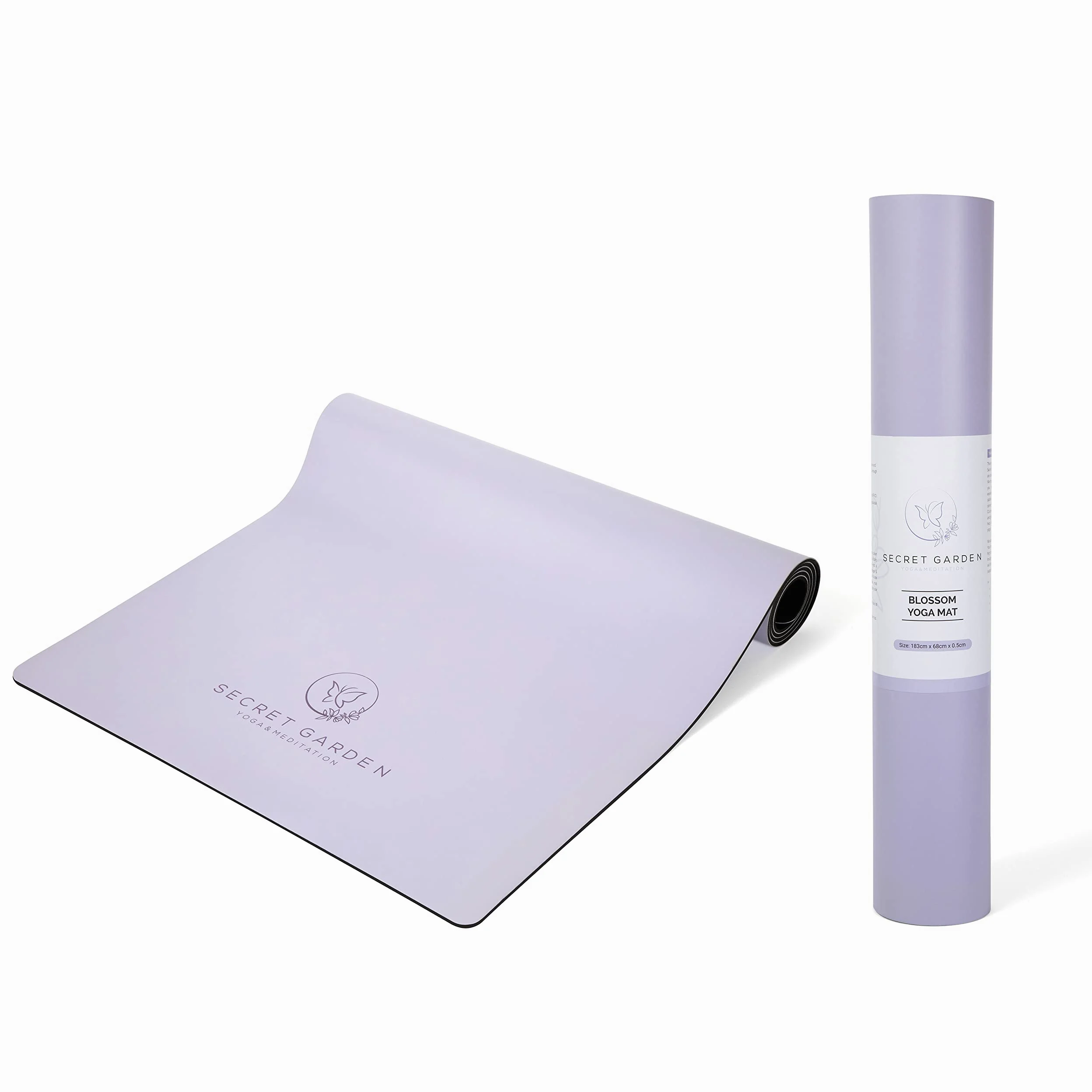 Esterilla de yoga antideslizante – Esterilla de ejercicio de doble capa para pilates, meditación, ejercicio – 5 mm de grosor para amortiguación y apoyo – lavanda