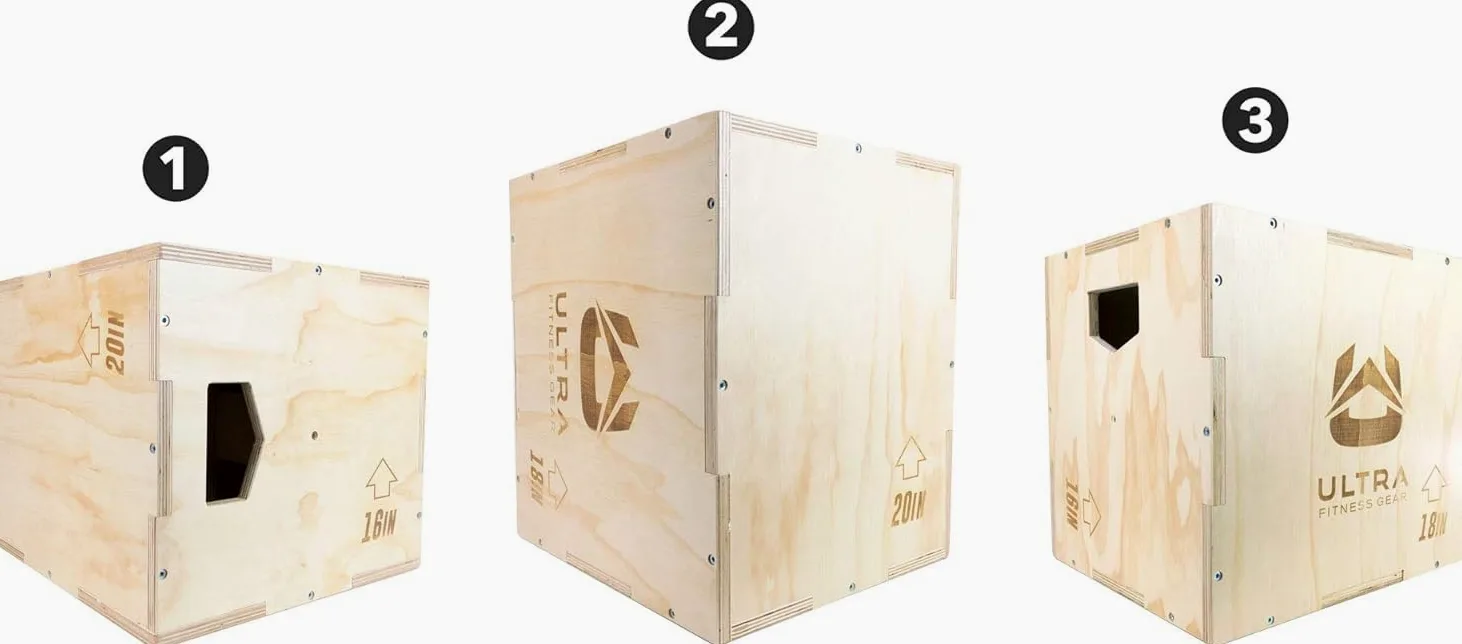 Caja pliométrica de madera 3 en 1 para salto, entrenamiento de artes marciales mixtas.