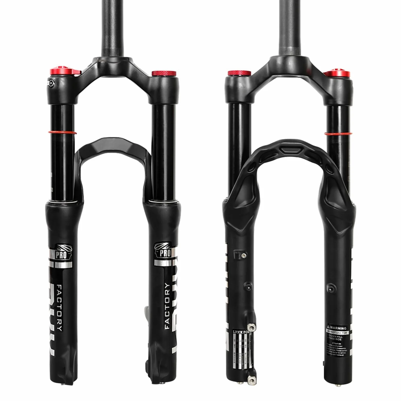 Horquilla de suspensión neumática de bicicleta de 20 pulgadas, 120 mm de viaje, horquilla QR MTB de 9 mm, tubo recto de 1 1/8 pulgadas, bloqueo manual, horquilla delantera de freno de disco