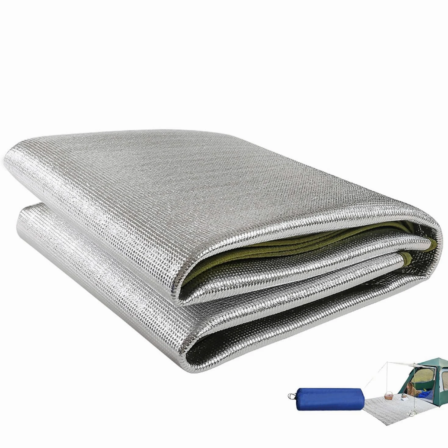 ApuaVireo&Co Colchoneta de Aluminio for Acampar, colchonetas de Espuma, colchoneta for Dormir, Manta Aislante, colchoneta Plegable for Tienda de campaña, colchoneta térmica, 9 mm de Grosor.