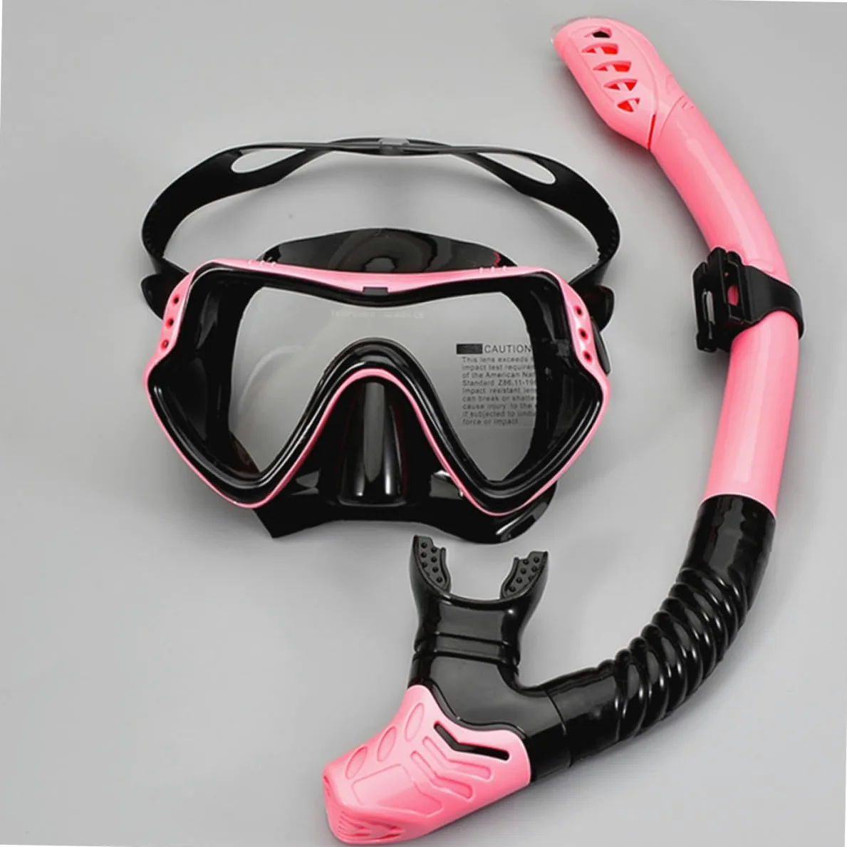 Gafas de Snorkel Rosa de Silicona para Niño Diseño Ventana | Tubo de Respiración Incluido, Orificios de Drenaje Unidireccionales, Cinta Elástica de Alta Tensión