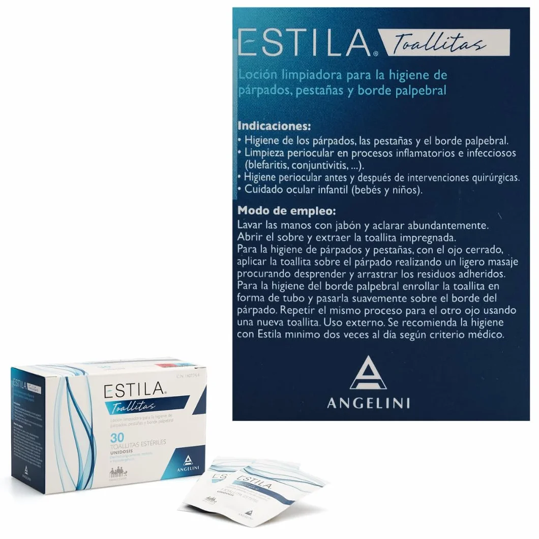 Estila Toallitas oftálmicas limpiadoras con Aloe vera y Hamamelis - 30 unidosis estériles