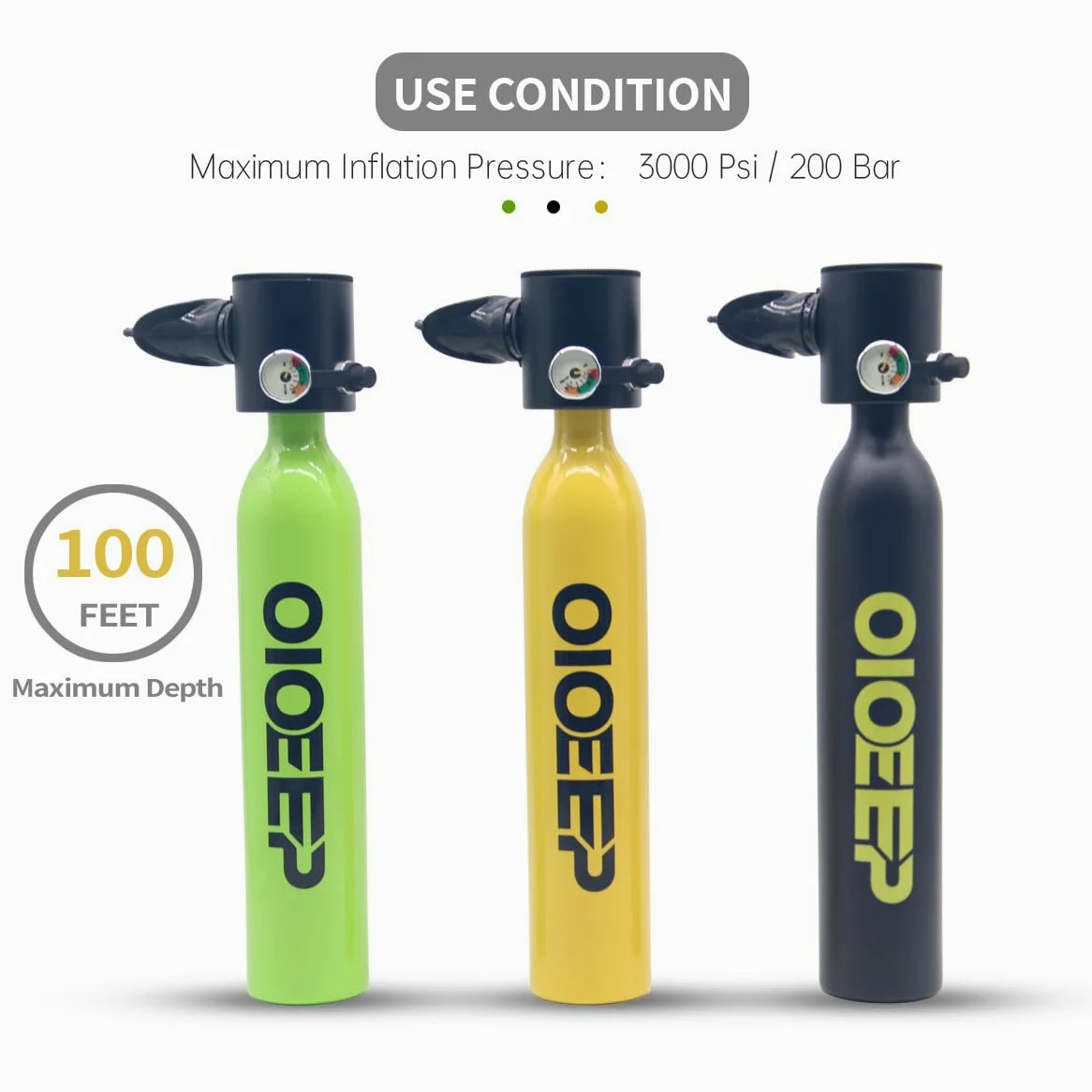 Mini tanque de buceo de 0,5 L, tanque de pulmón portátil de 0,5 L, sistema de respiración subacuática de 5 a 10 minutos para familia, fiesta y viaje, kit de buceo