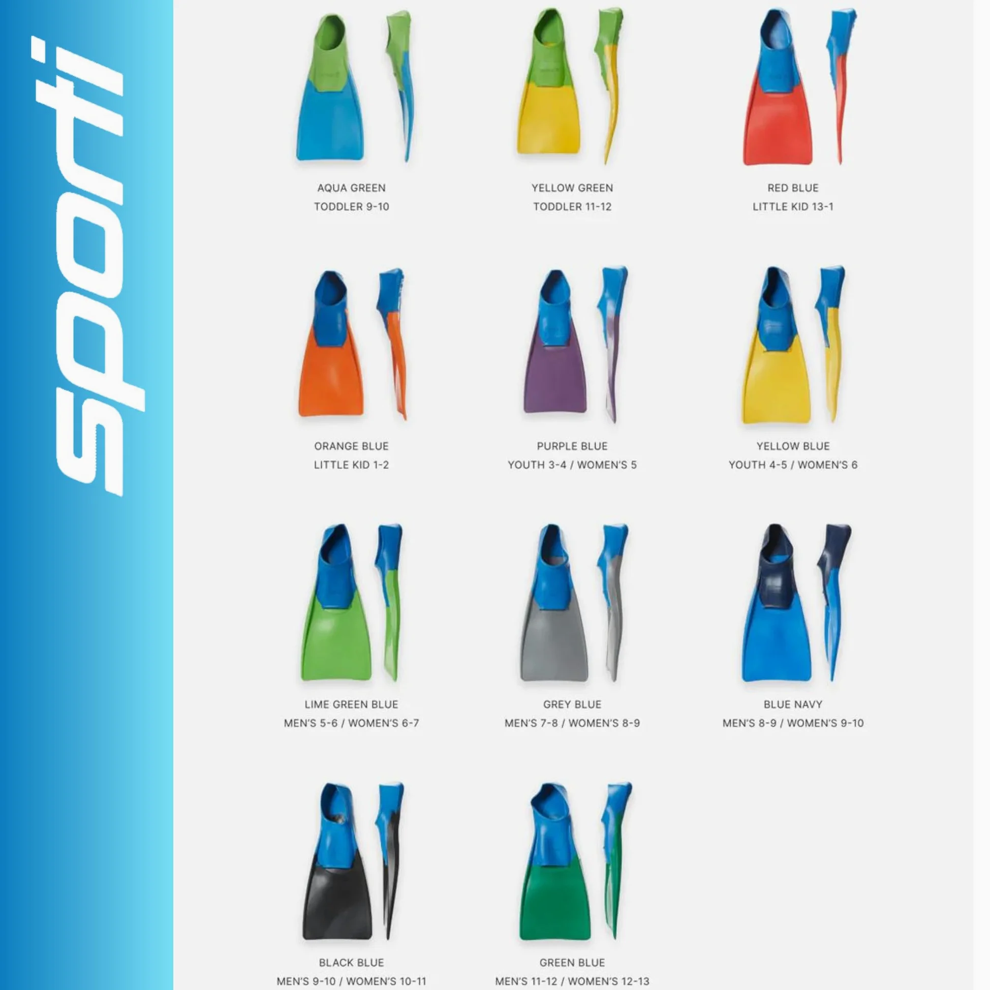 Sporti Aletas de natación para adultos y niños para nadar en la piscina, aletas flotantes largas para nadar y esnórquel, aletas de natación para entrenamiento