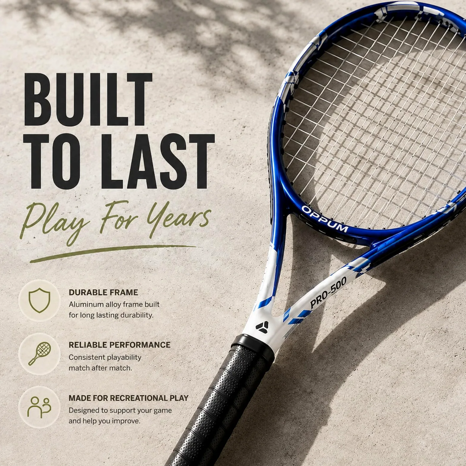 PRO-500 - Raquetas de tenis para adultos, paquete de 2 raquetas preencordadas para principiantes e intermedios con bolsa de transporte y 2 pelotas, cabeza de gran tamaño de 105 pulgadas
