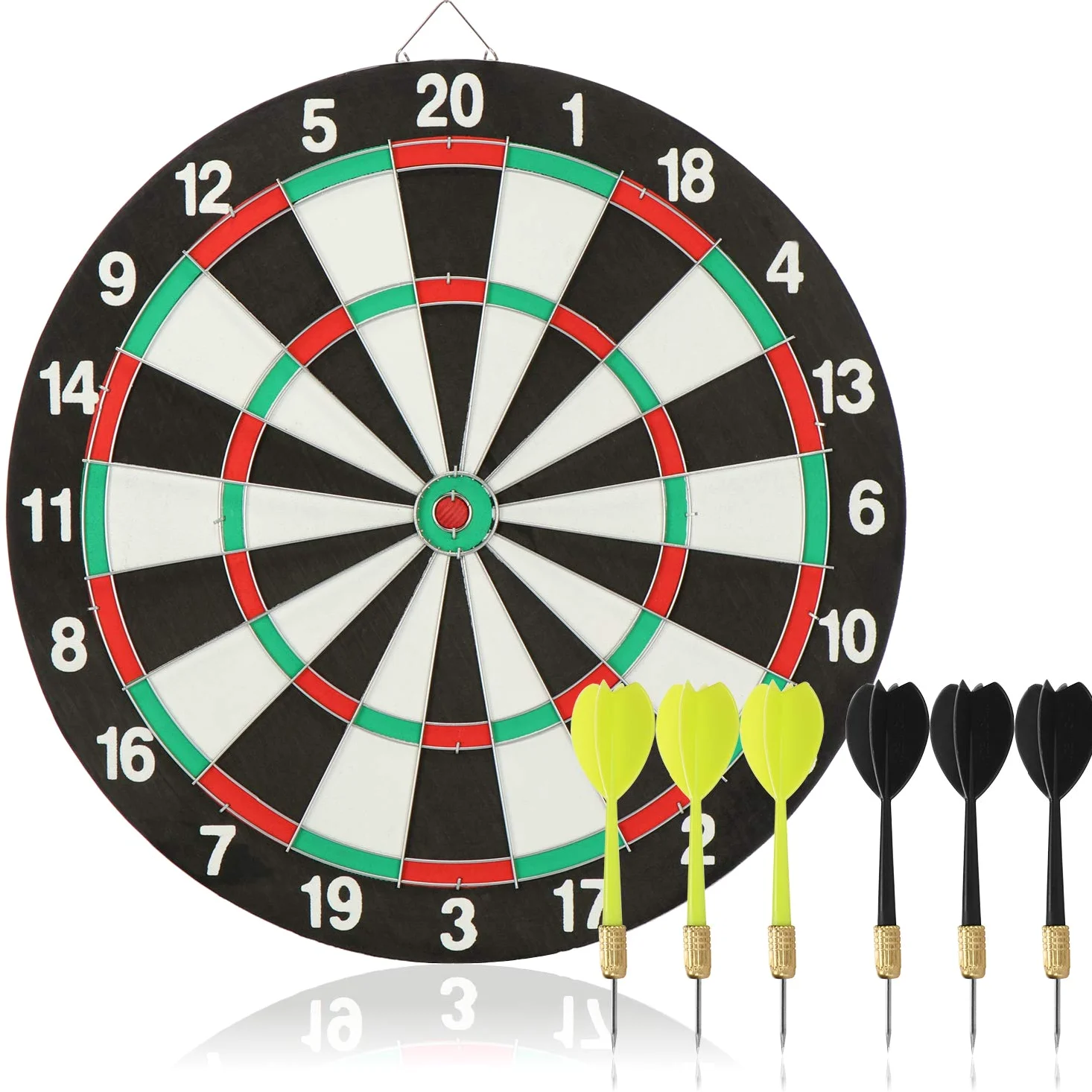 COM-FOUR® Juego de Dardos Clásico con Dardos de Acero en 2 Colores