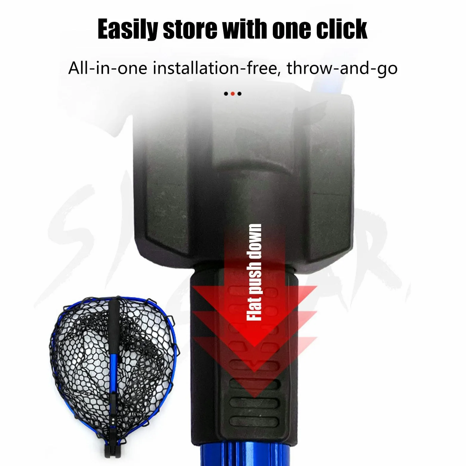 Red de pesca plegable con mango telescópico, gran red para pesca de agua salada y mar