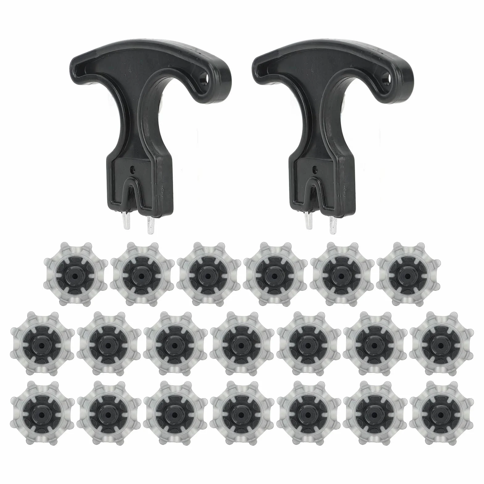Drfeify Clavos para Zapatos de Golf, 20 Piezas Diseño Antideslizante, Repuestos de Tacos Resistentes con Extractor Incluido para Golfistas en Campos de Hierba y Suelos Duros