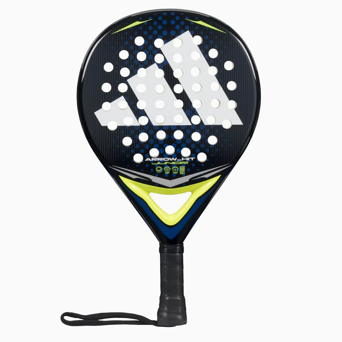 Pala de pádel adidas Arrow Hit Junior Azul, Forma Redonda,Goma eva Soft Performance,Fibra de Vidrio