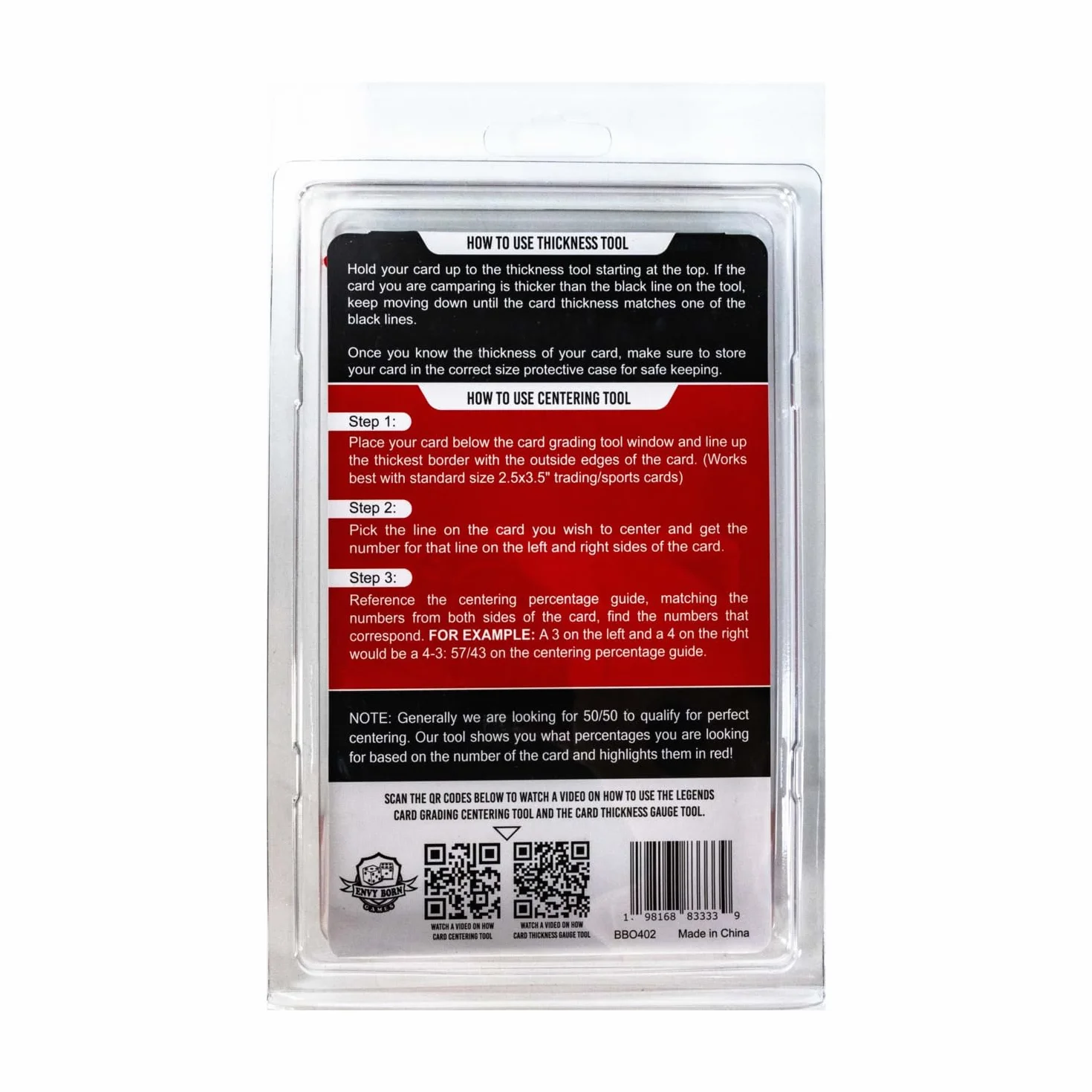 Legends - Herramienta de centrado de clasificación de tarjetas con herramienta de medición de grosor de tarjetas Legends y kit de paño de limpieza para PSA - BGS - Herramienta de centro de tarjetas
