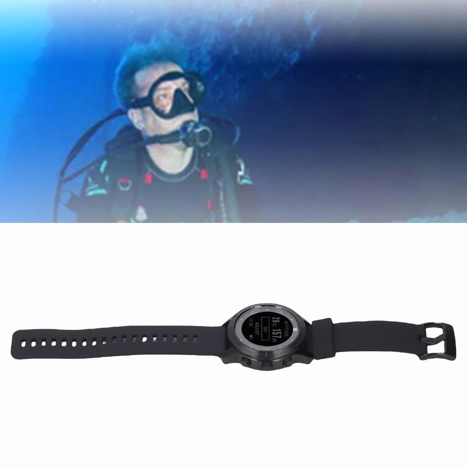 Pongnas Reloj con Computadora de Buceo - Computadora de Buceo de Muñeca de 100 M con Sensor de Profundidad en Tiempo Real, Temporizador sin Descompresión y Seguimiento Multideporte - Caja de Aleación,