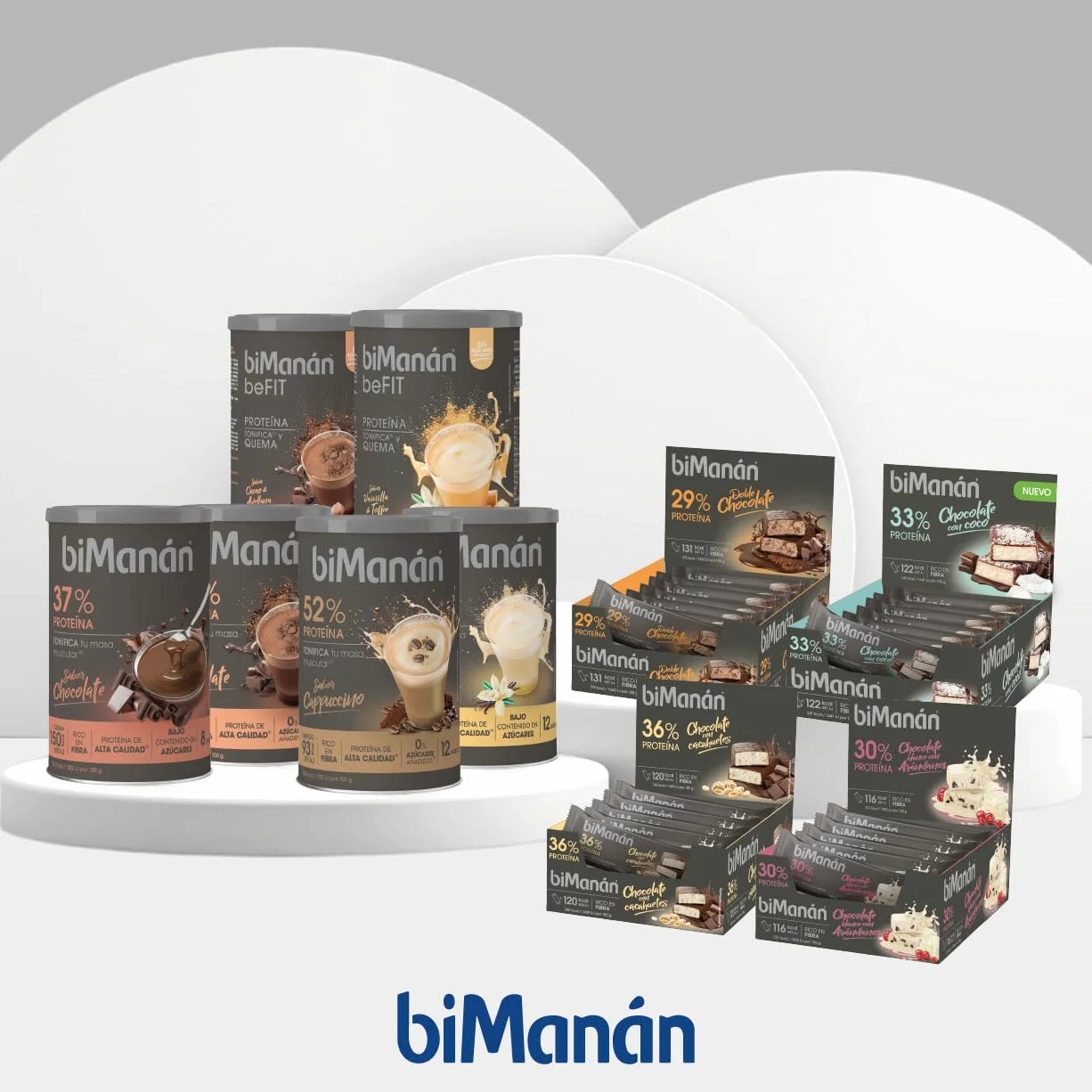 BIMANÁN Batido de Proteína Chocolate 52% Proteína 360g 12 Raciones