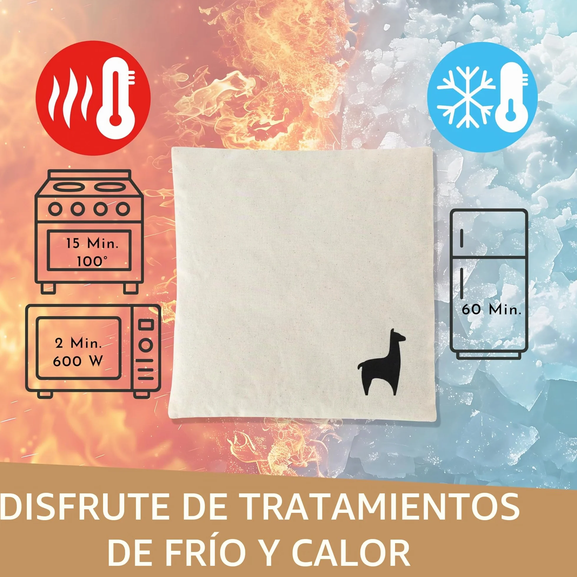 Nordstern Cojín térmico de huesos de cereza 24x25 cm microondas funda 100% algodón