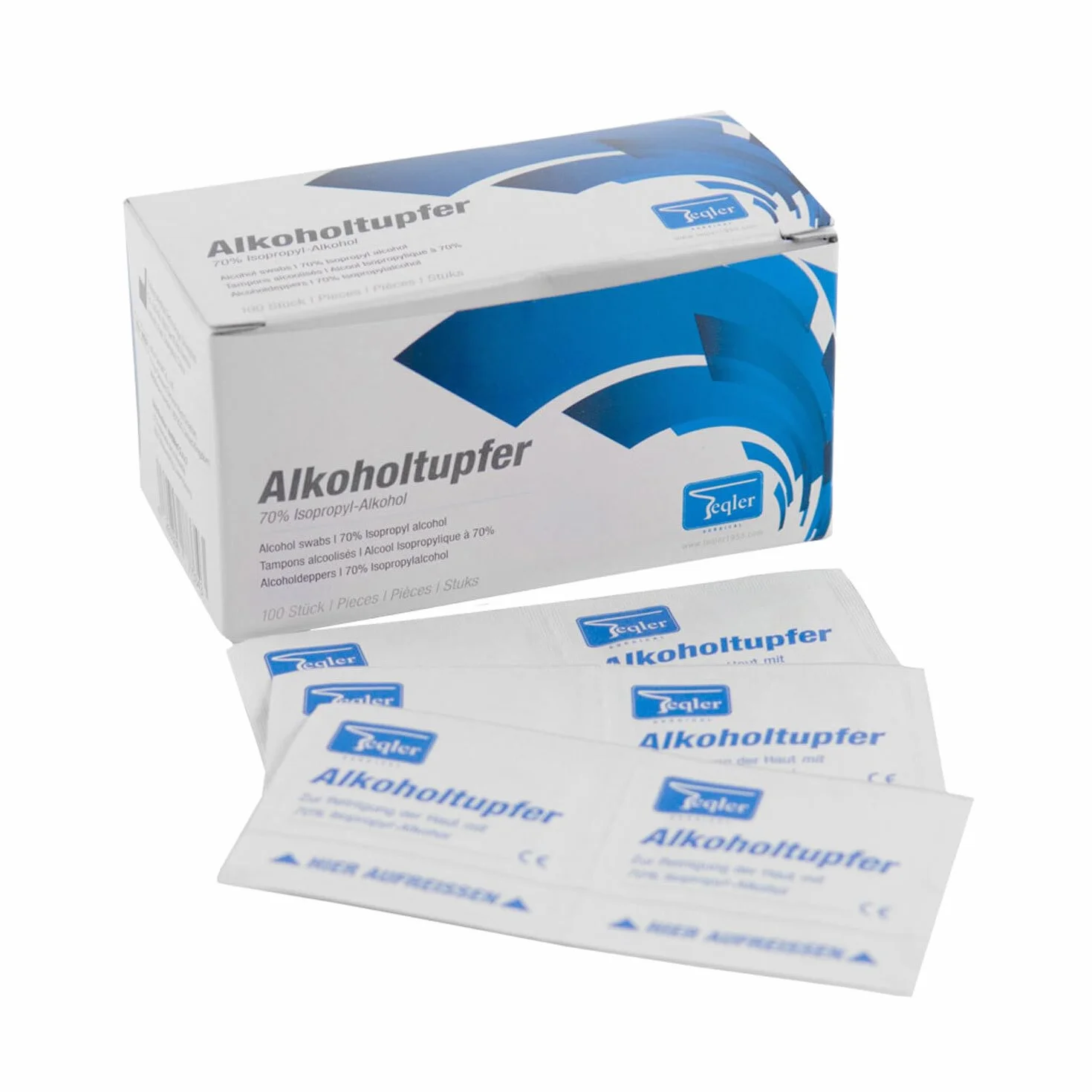 Teqler T-431101 Toallitas de alcohol caja de 100 uds.