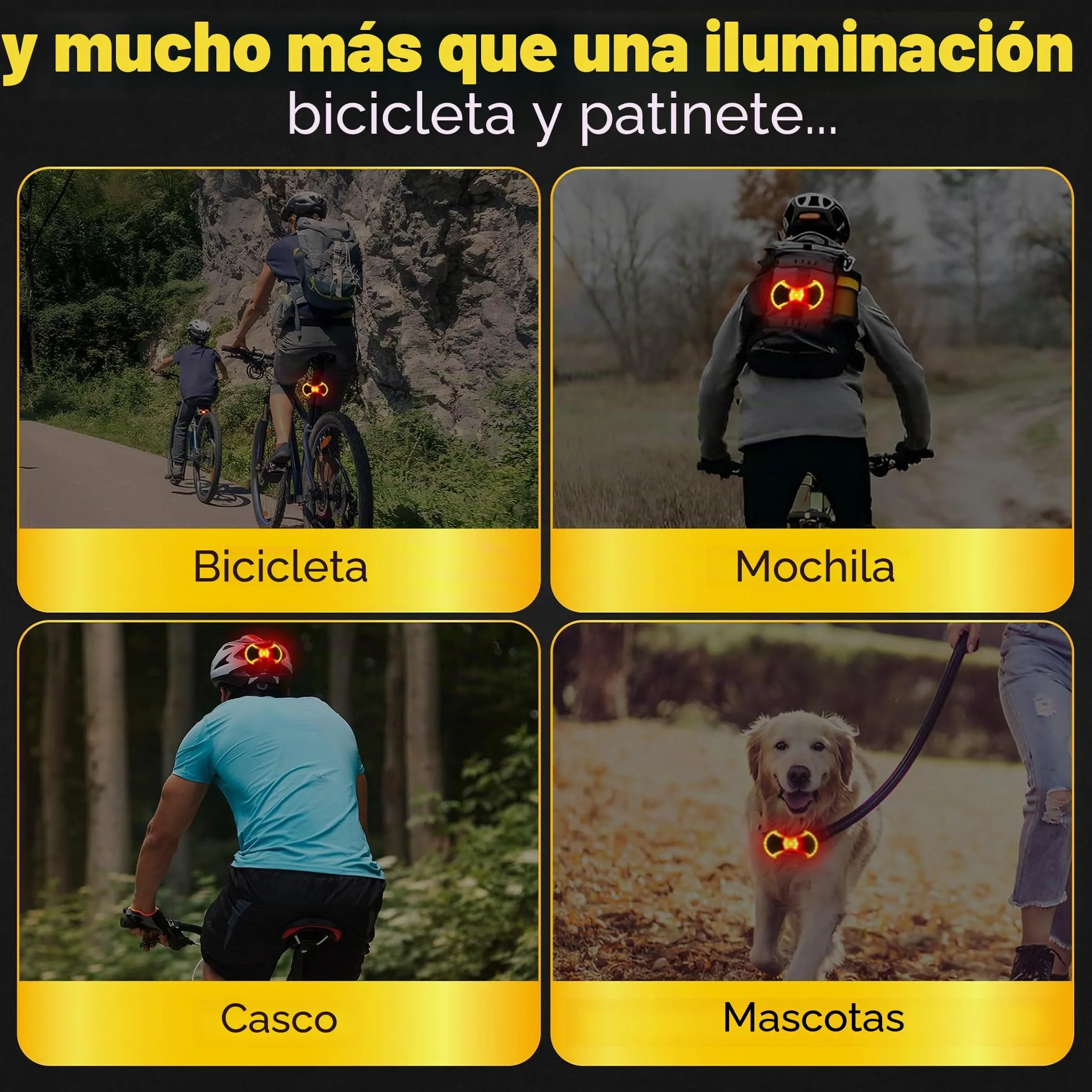 Luces delanteras y traseras con señales de giro para bicicleta y scooter: accesorios y montaje universal para scooter incluidos, control remoto inalámbrico, luz LED recargable por USB