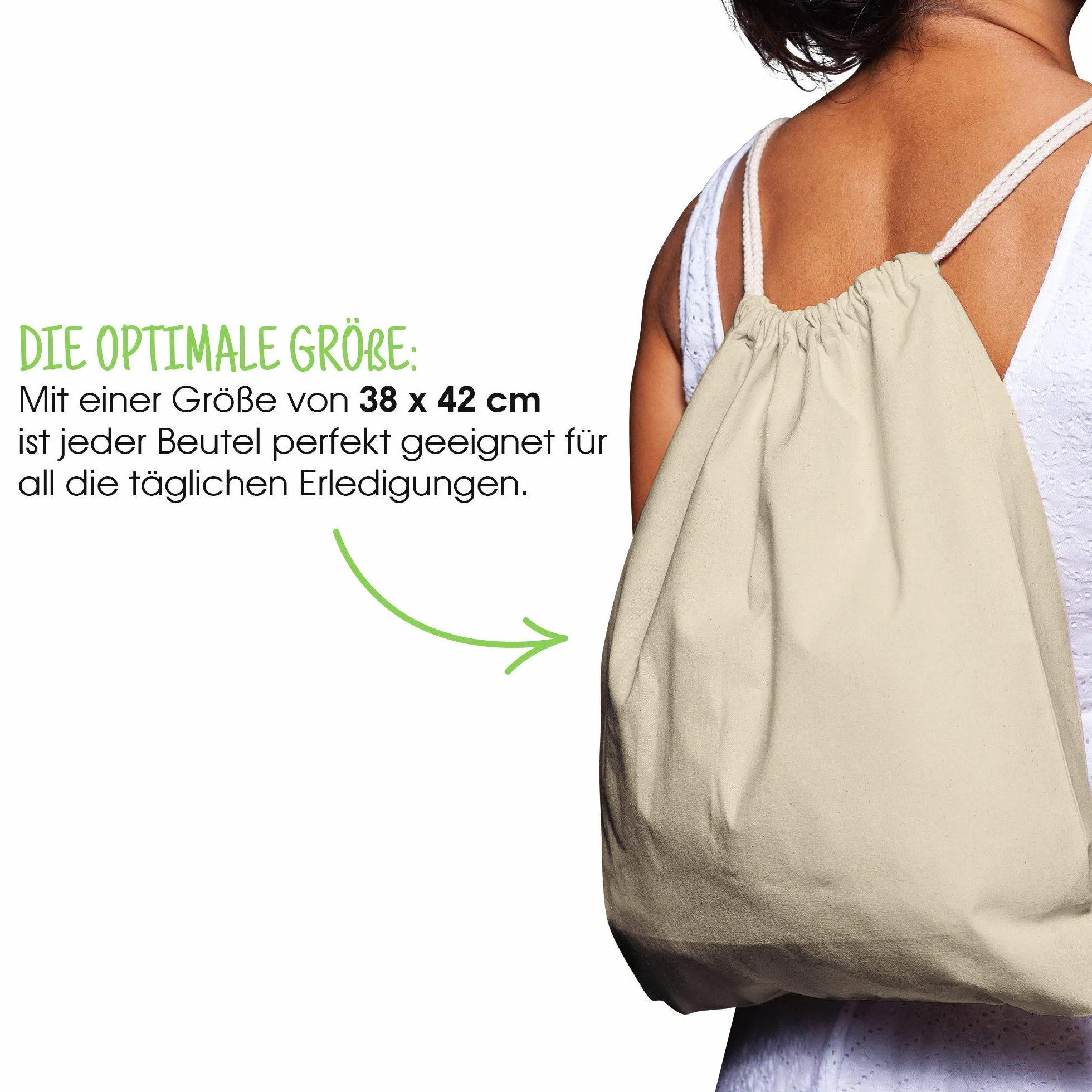 Bolsa de deporte de algodón OEKO-TEX® 38 x 42 cm 25 unidades