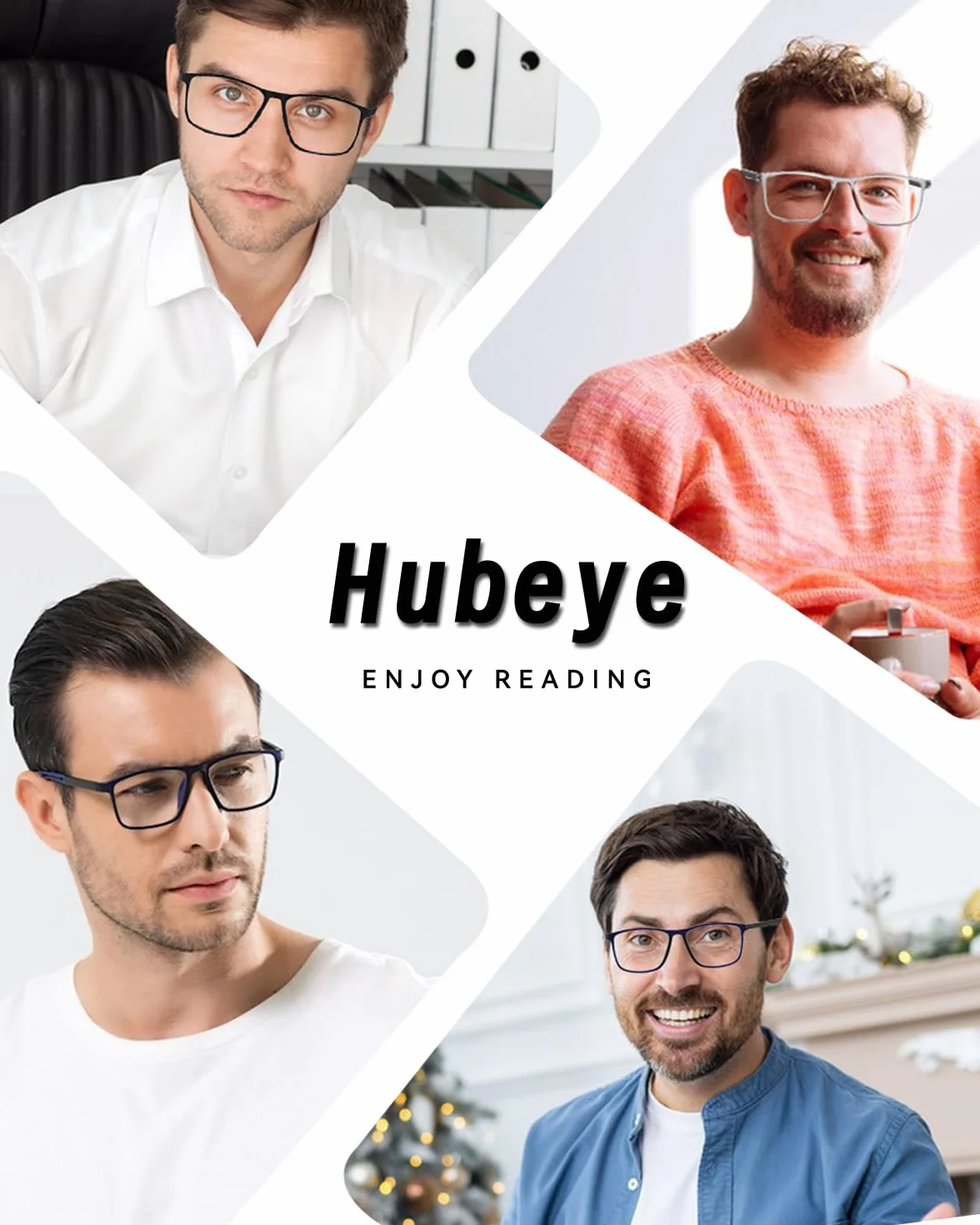 Hubeye Gafas de lectura deportiva ultraligeras anti luz azul 1.50 Pares