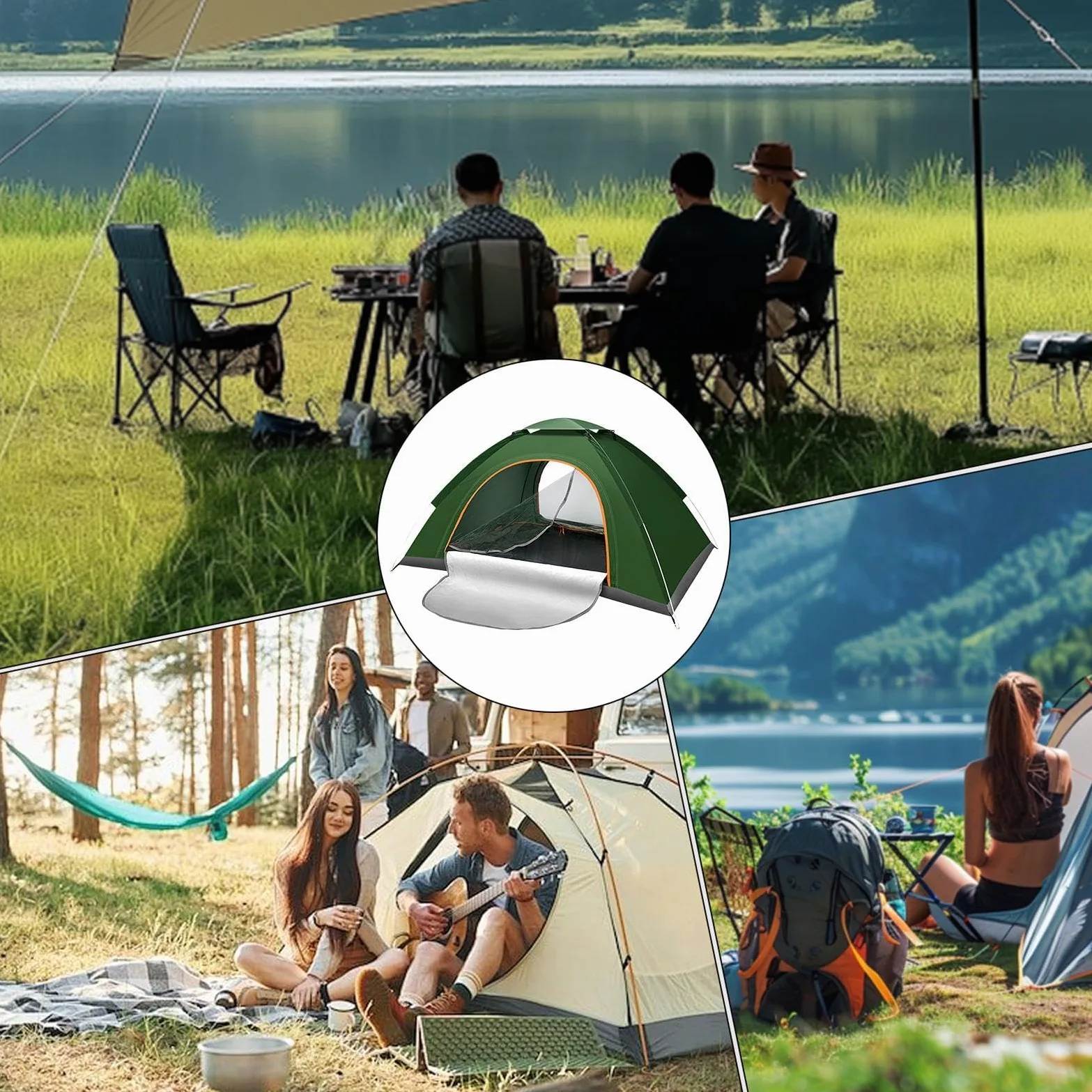 Tienda De Campaña Instantánea Portátil Impermeable Transpirable | Tienda De Campaña Montaje Fácil Para 2 Personas Para Montaña Lago Playa Verano Senderismo Mochilero Y Vacaciones