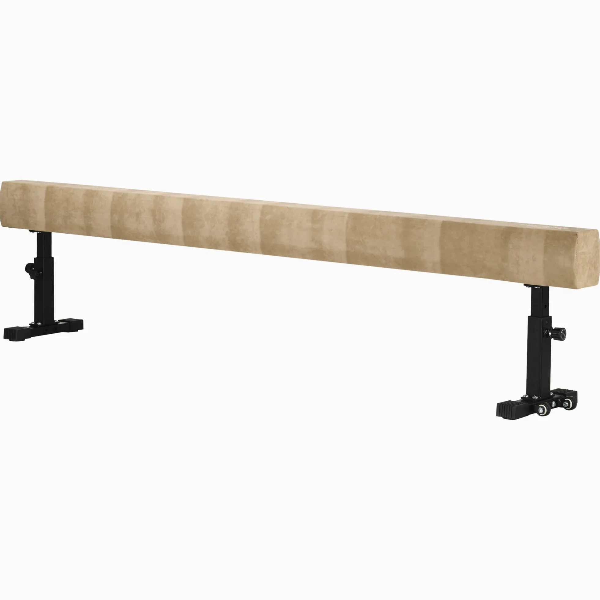 HOMCOM Home Barra de gimnasia artística con altura ajustable, ruedas y pies antideslizantes, para niños de 3 a 12 años, 226x31x59cm, marrón