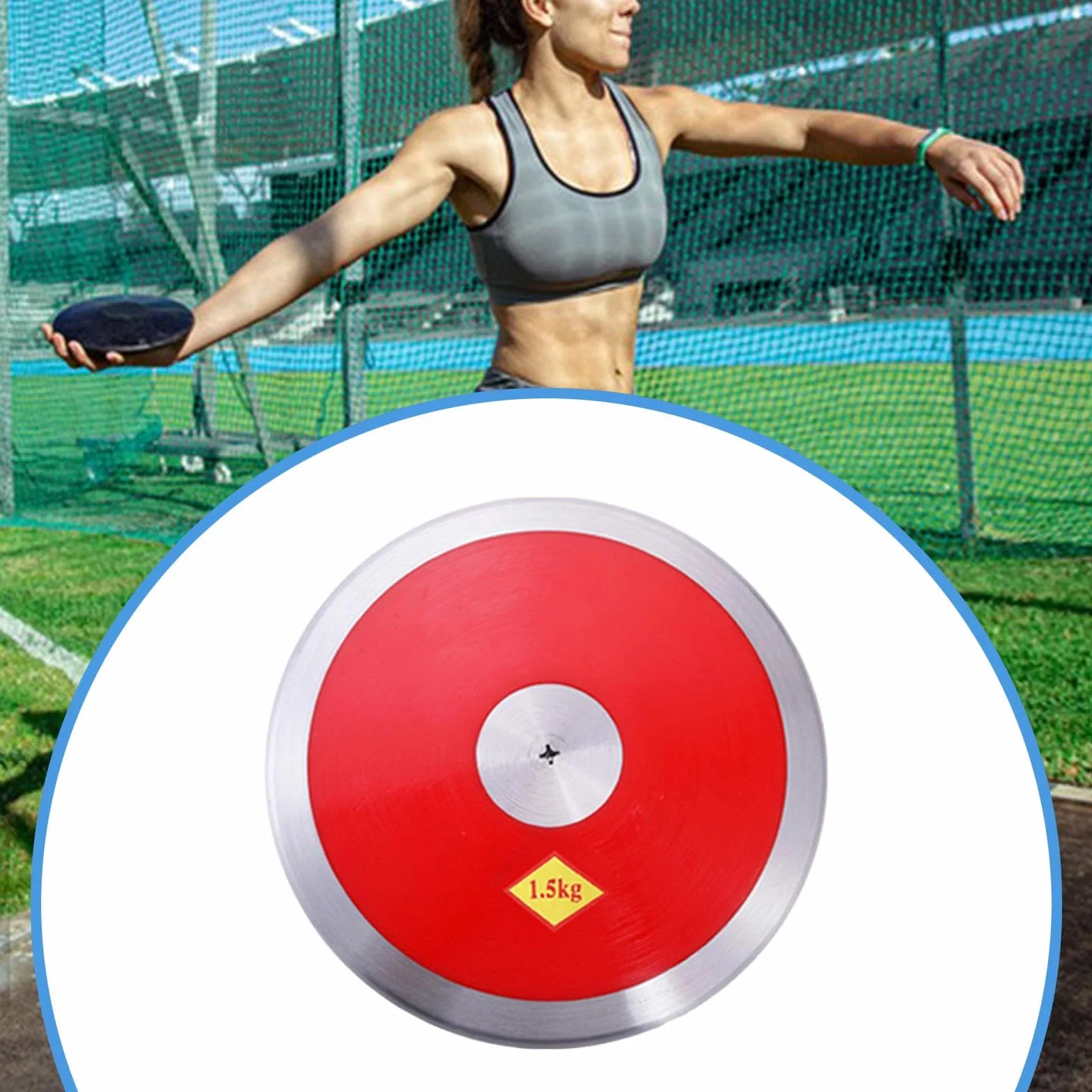 Baoblaze Disco de Lanzamiento de Nailon de 1,5 kg para Entrenamiento Deportivo, con y Centro de Acero, para Estudiantes de Secundaria.