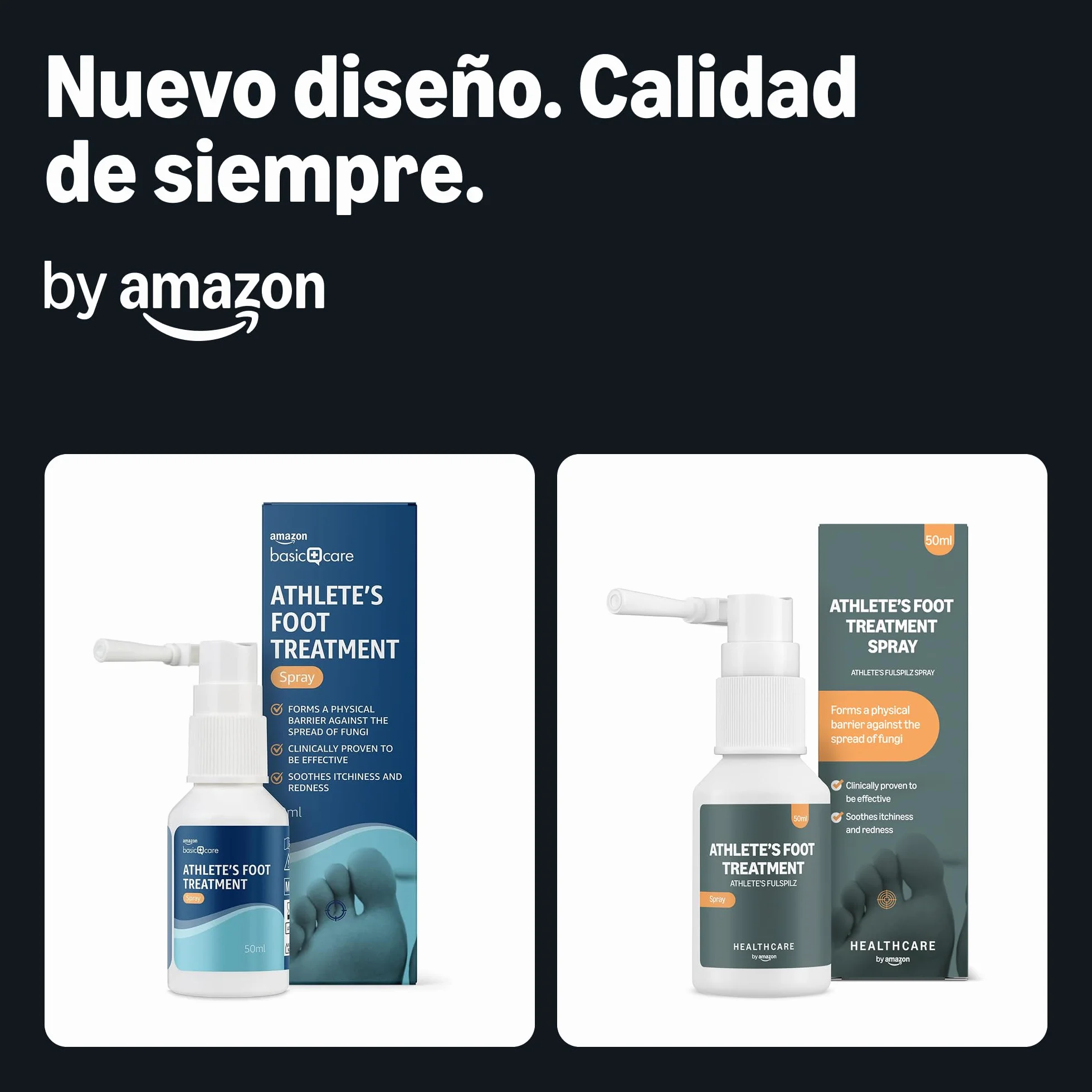 Amazon Basic Care Spray para el pie de atleta, 50ml