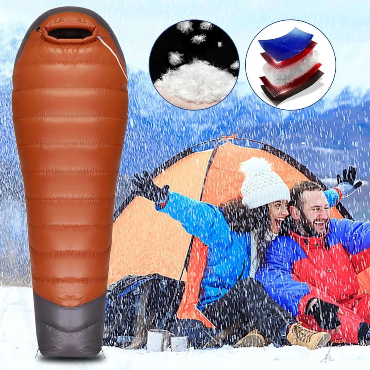 Bacilínea de en Clima frío - Sacos de hacia Abajo para Adultos | Mochilero | Saco de , Saco de en Clima frío para Adultos, Saco de de mamá de mochilero Ultraligero par