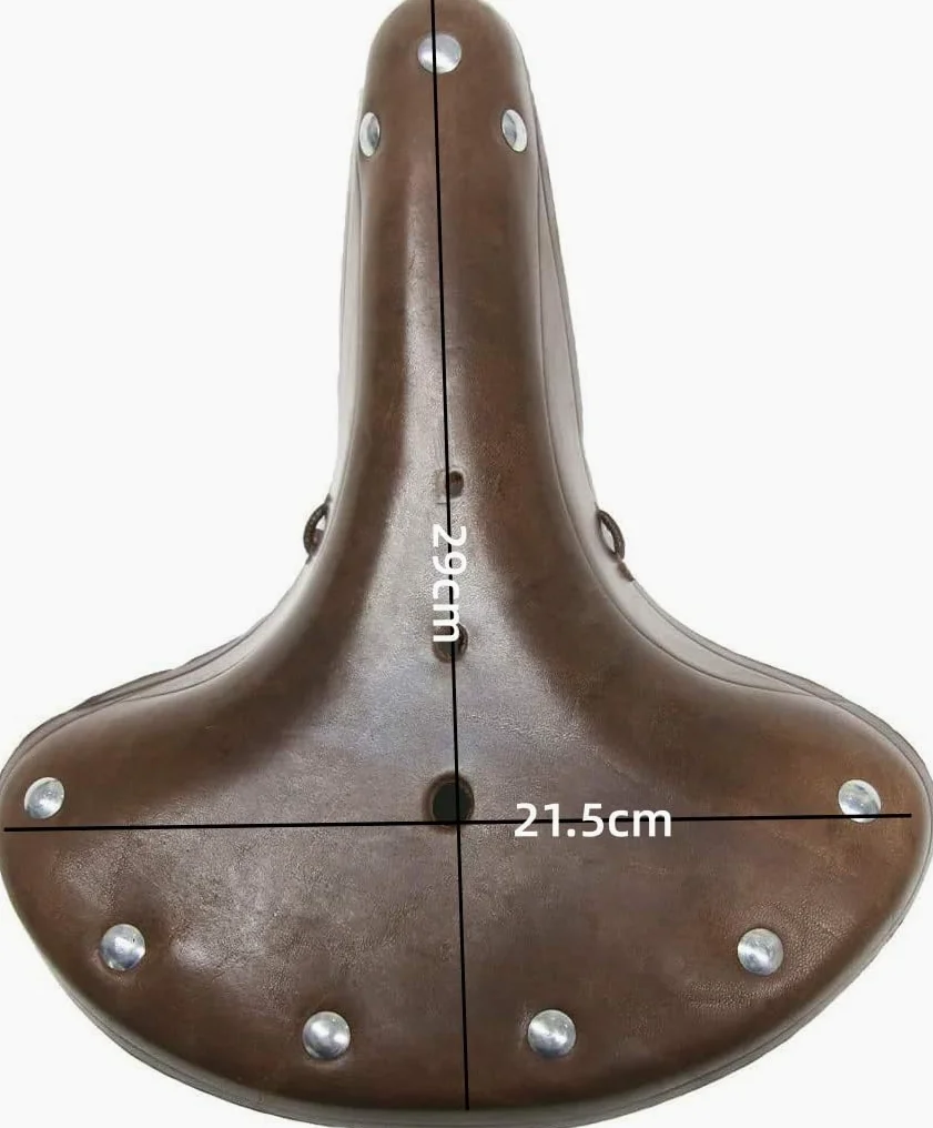 TentHome Sillín de Bicicleta Vintage de Cuero Sillín de Muelle Helicoidal para Hombres Mujeres, Café