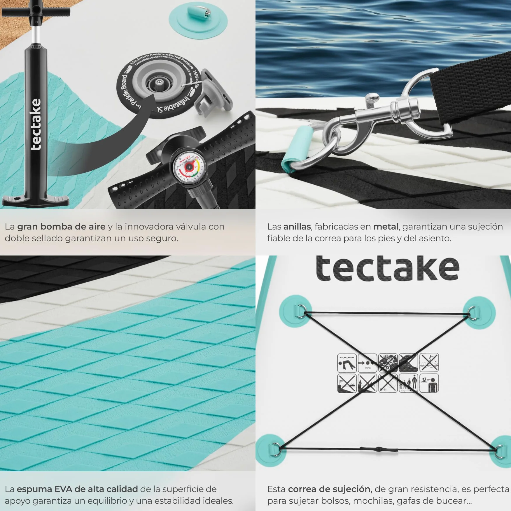 tectake® Tabla Sup Hinchable Kayak Convertible