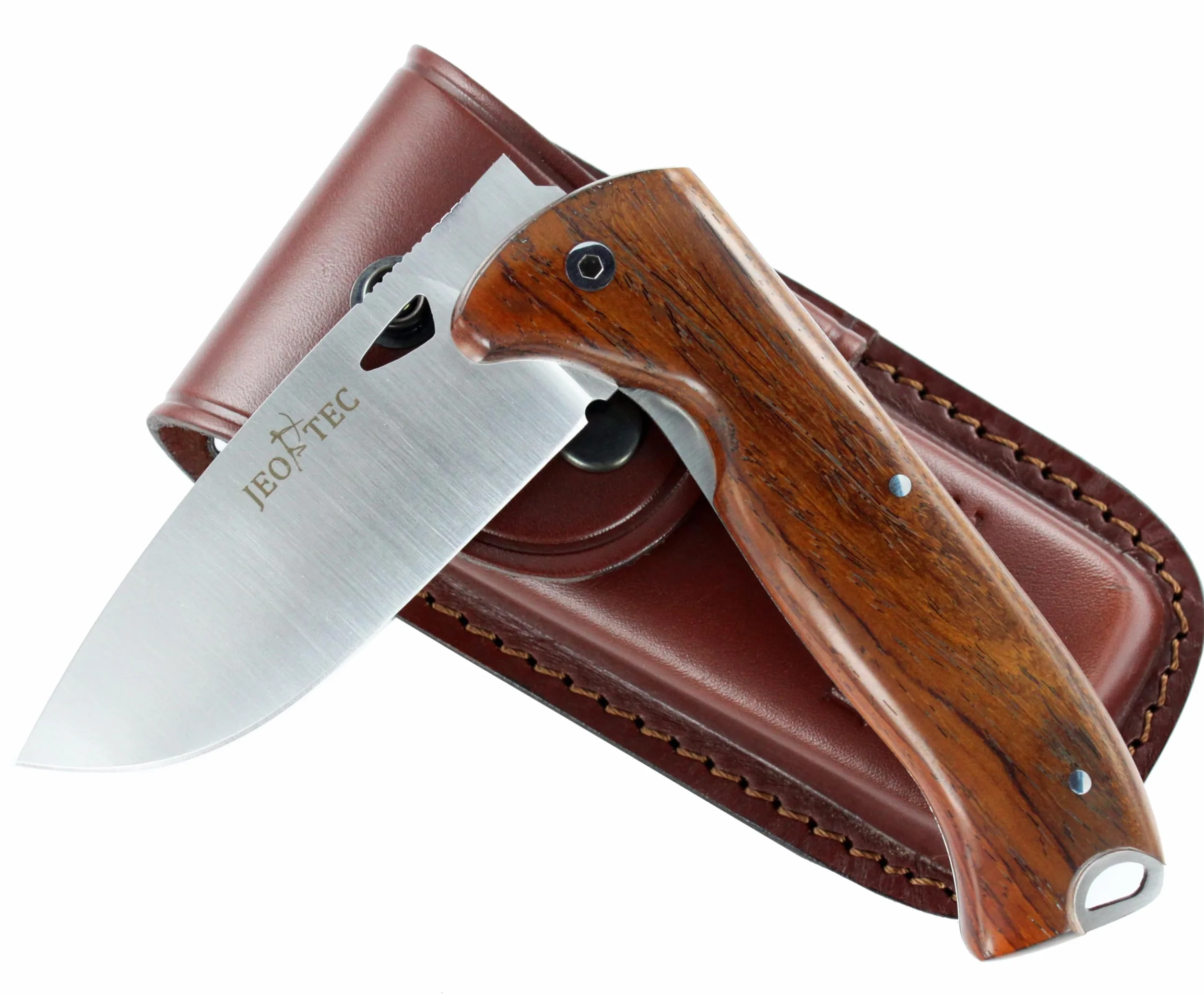 JEO-TEC Nº47 Navaja de supervivencia caza monte bushcraft Acero MOVA 58 Funda Fabricado en España