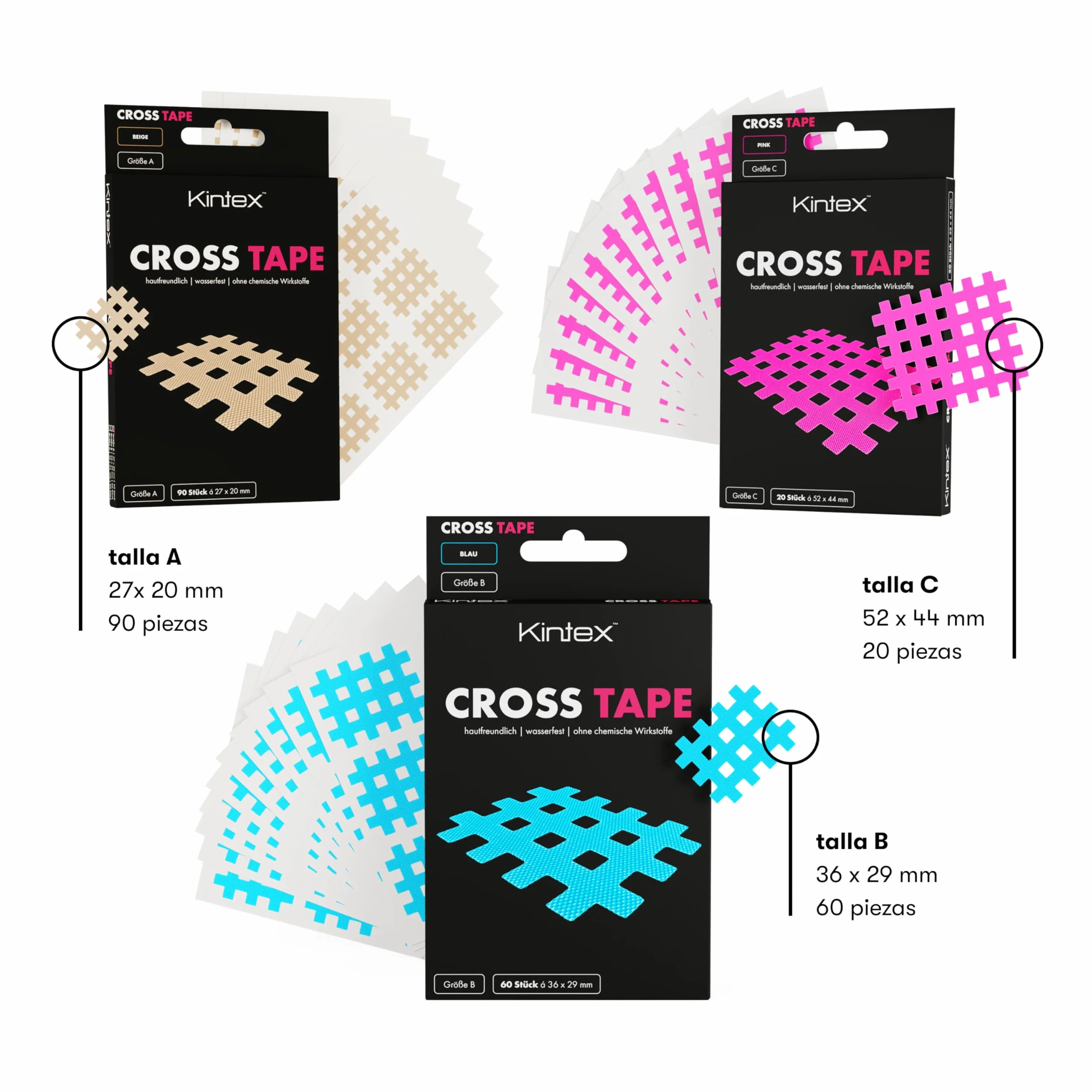 Kintex Cross-Tape, Yeso Rejilla, Punto de Dolor, Acupuntura, Gatillo