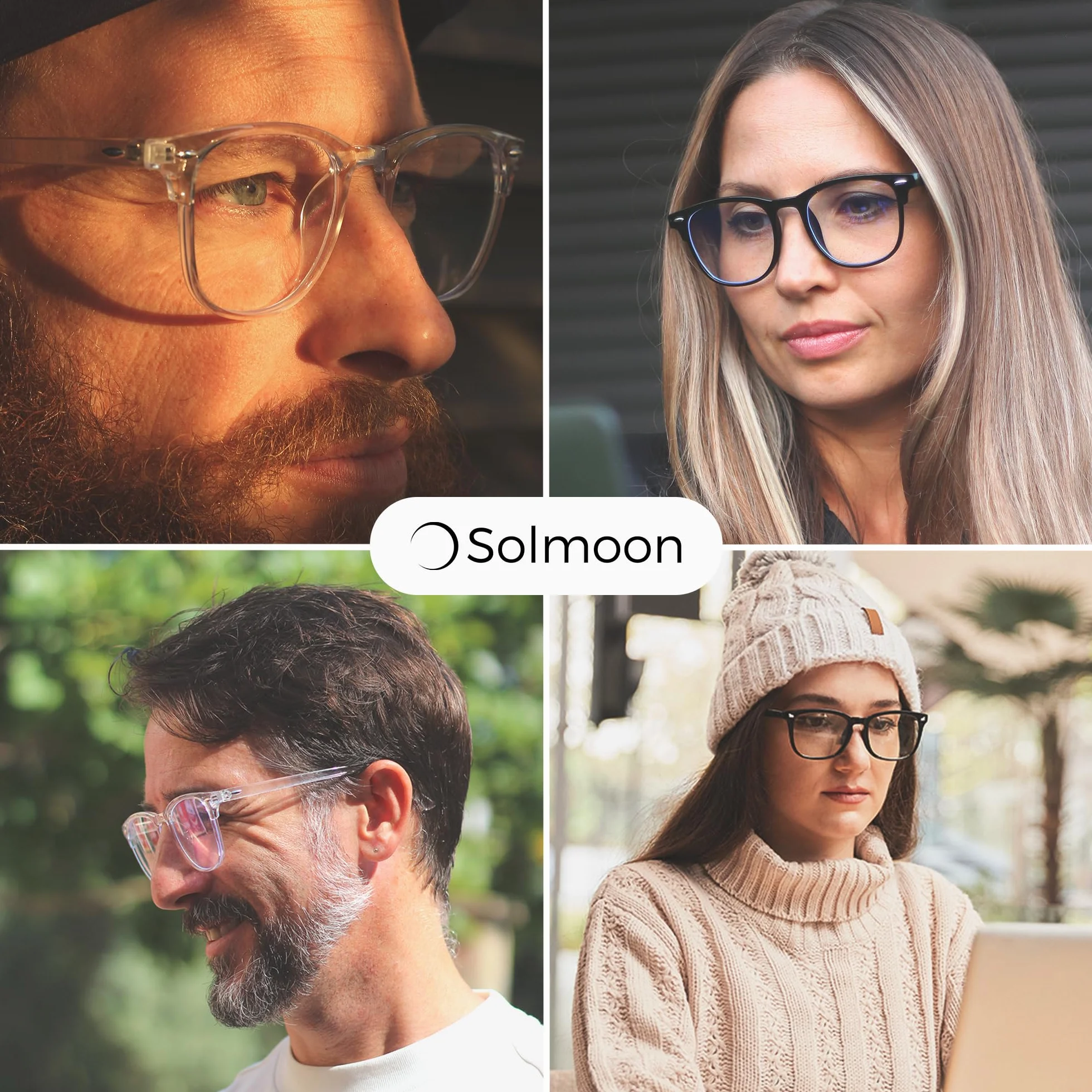 Solmoon Gafas Filtro Luz Azul Antifatiga Anti-Azules Gaming Lectura Lentes Antireflejo