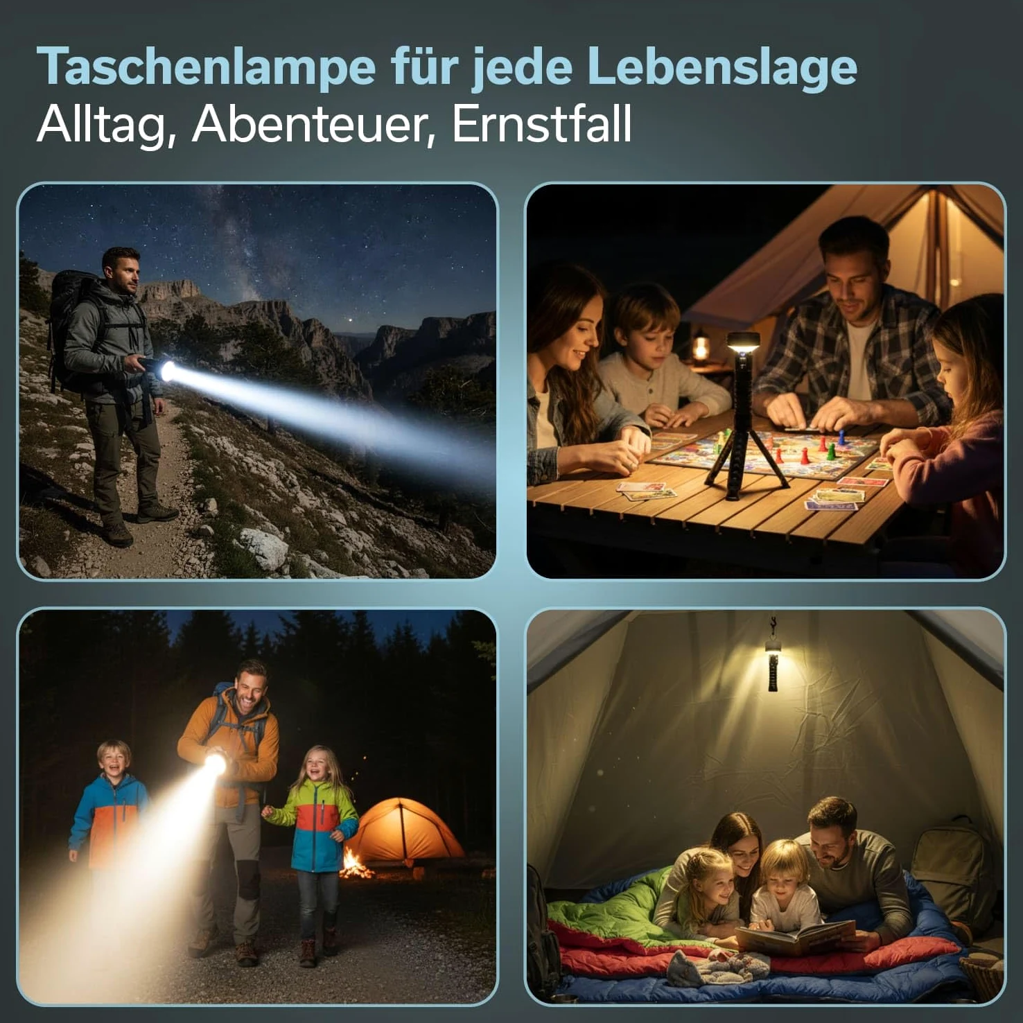 skandika Linterna LED Lyska – Linterna de camping 2 en 1 con LED COB – batería recargable | con imán - luz LED - linterna de mano - para actividades al aire libre - senderismo
