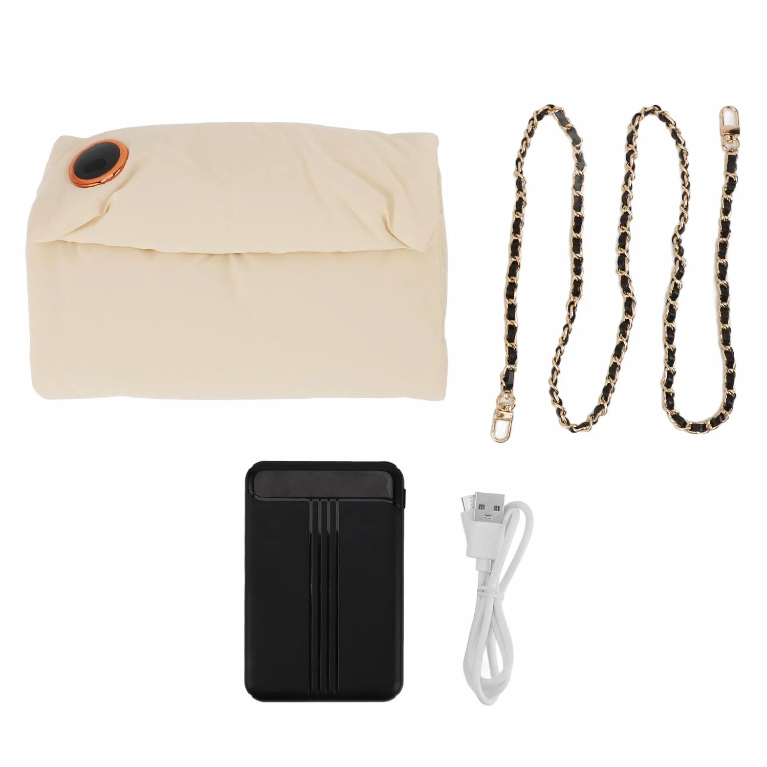 Yosoo Health Gear Bolsa Calentadora de Manos Eléctrica de Grafeno con Batería de 5000 MAh, Almohadilla Plegable, 3 Configuraciones de Calor, Pantalla y Correa para el Hombro para Uso en Invierno Al