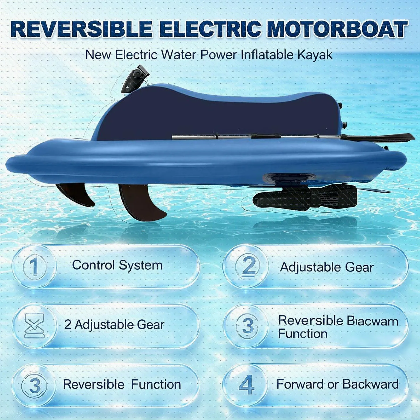 Mini Bote Inflable 500w,Moto Agua Eléctrica Para Adulto Individual 10000mah | Ligero De Transportar,Batería 10000 Mah,Perfecto Para Diversión En Piscina Y Lagos Tranquilos