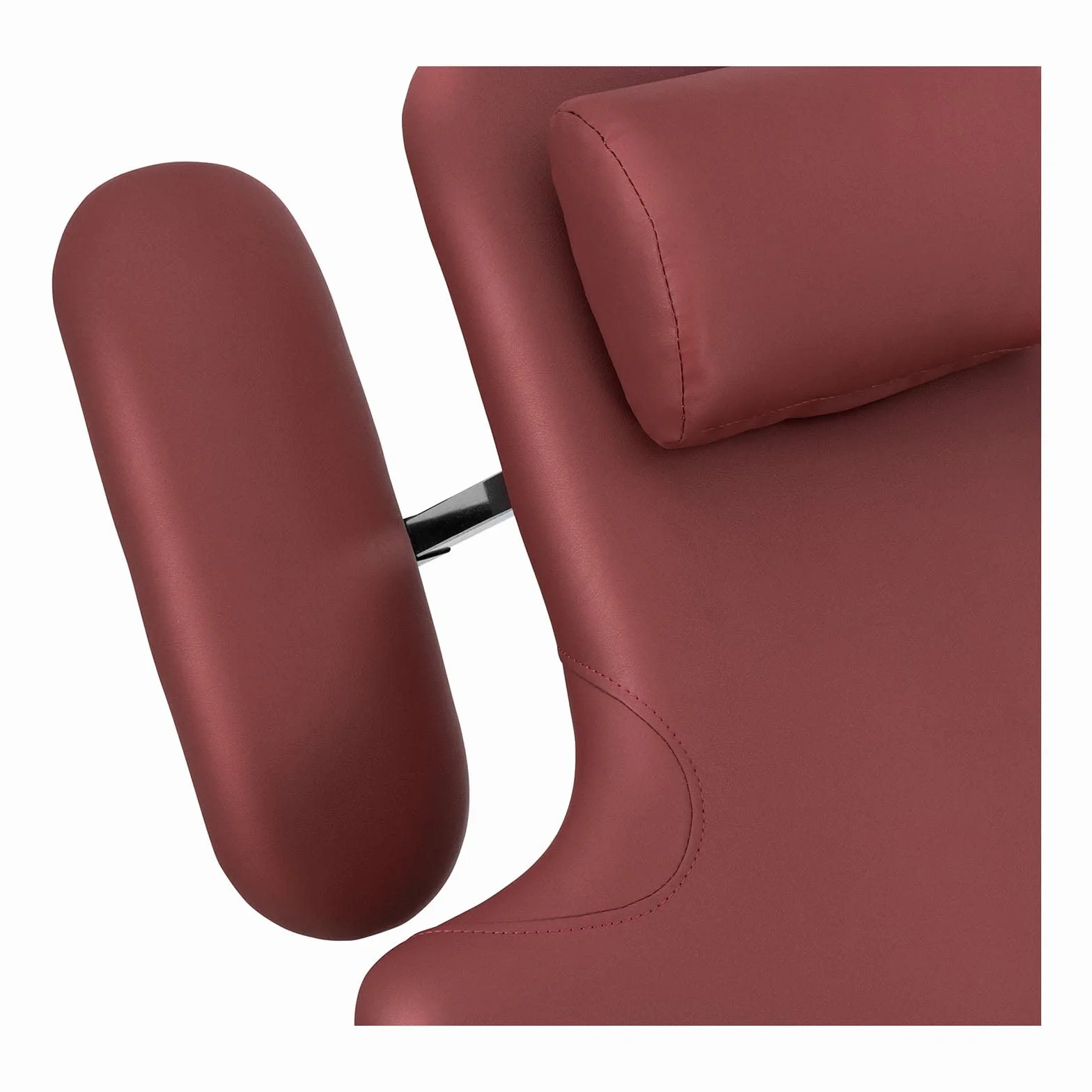 Physa Camilla de Masaje Cama Nantes Burgundy Acero Recubrimiento Polvo Piel Sintética Poliuretano 620-840 mm