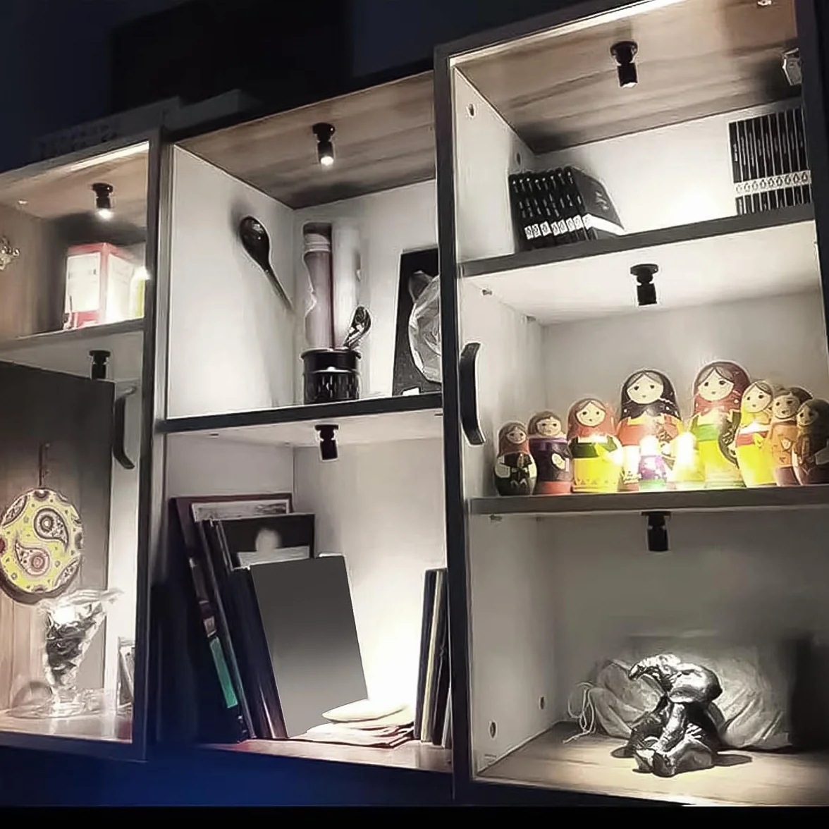 Mini Foco 4 en 1 USB 5 V Iluminación de Acento para Interiores Luz Blanca